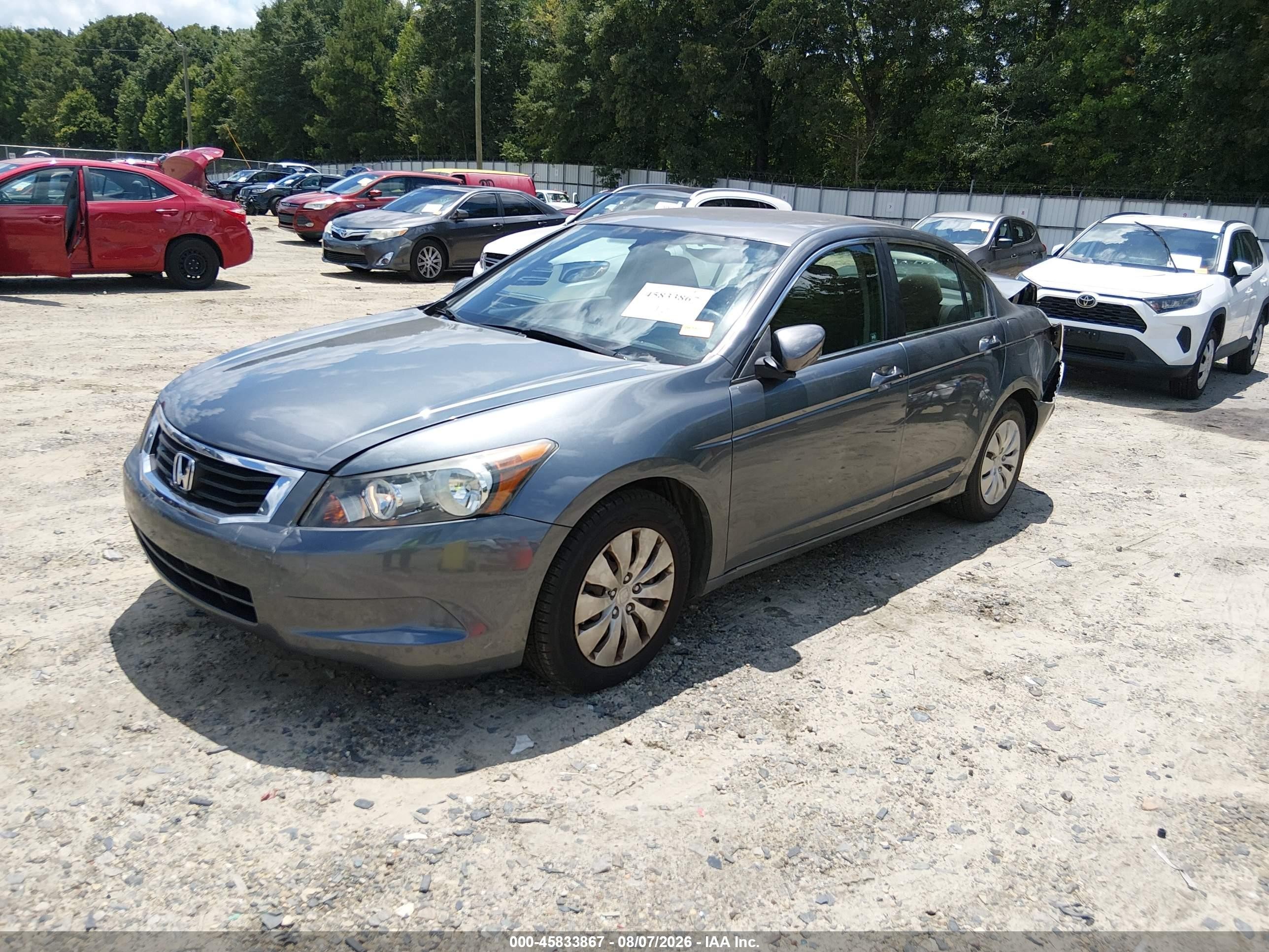 2009 Honda Accord 2.4 Lx Gray vin: 1HGCP263X9A078395