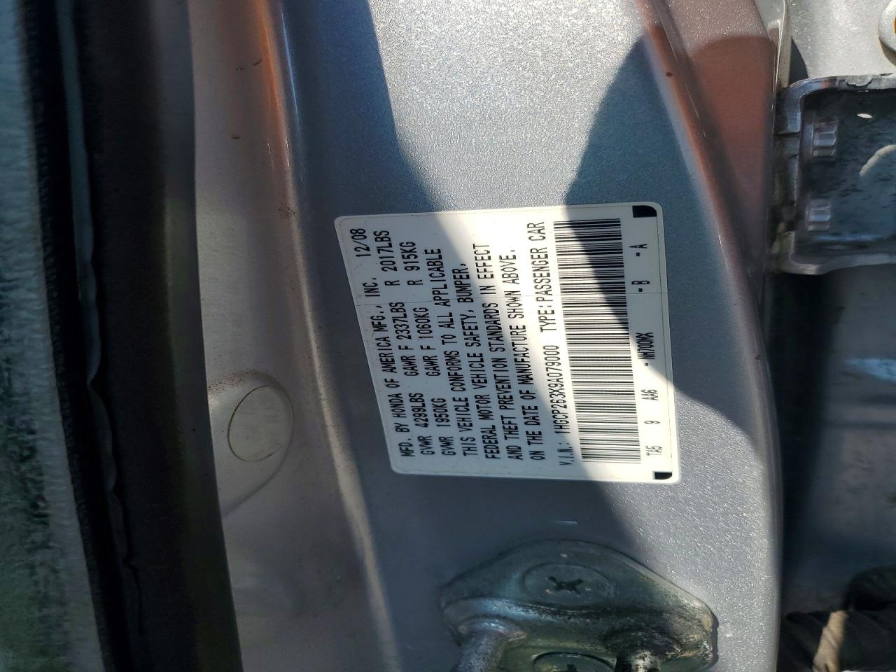 2009 Honda Accord Lx Silver vin: 1HGCP263X9A079000