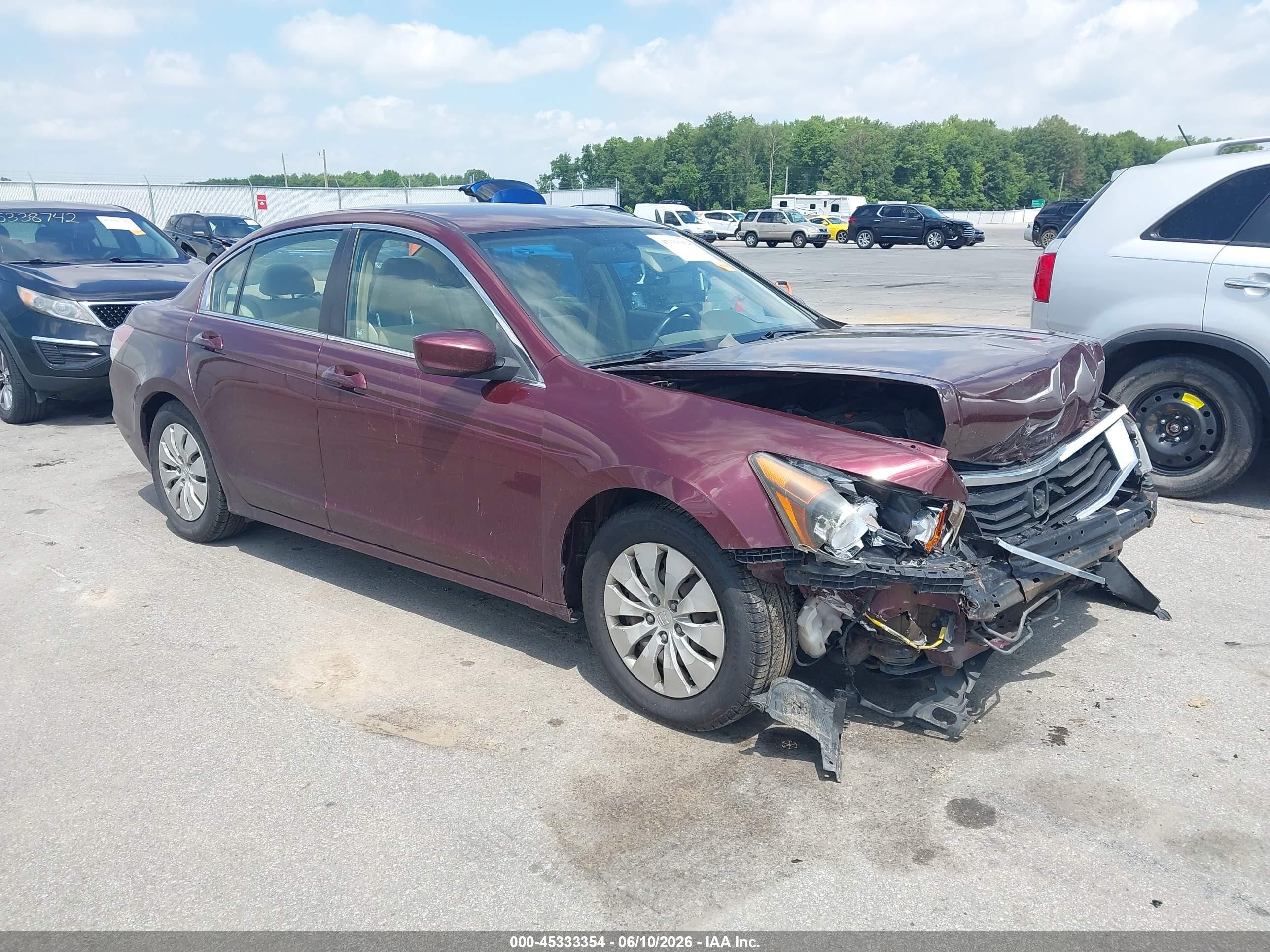 2009 Honda Accord 2.4 Lx Maroon vin: 1HGCP263X9A128146