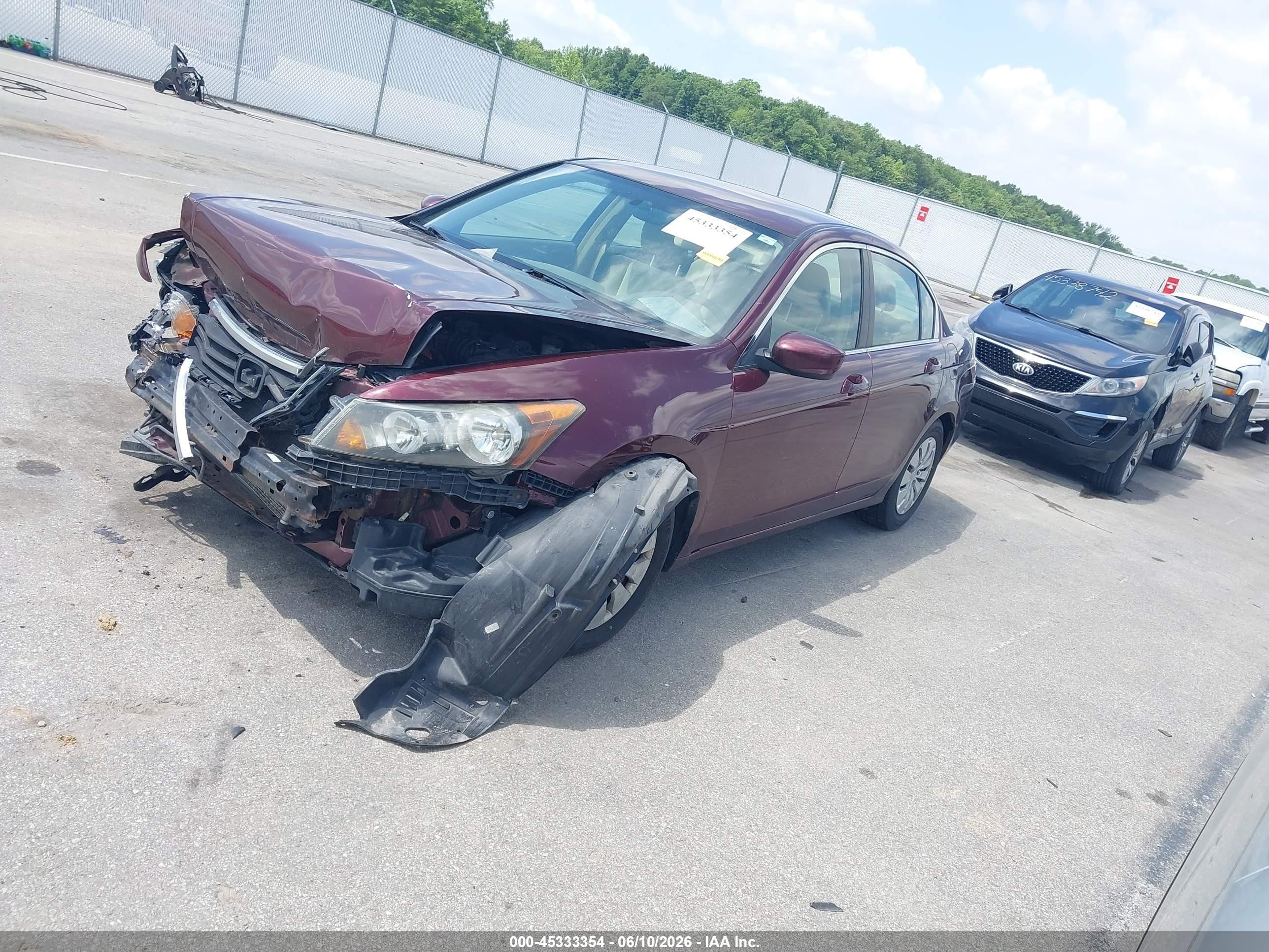 2009 Honda Accord 2.4 Lx Maroon vin: 1HGCP263X9A128146