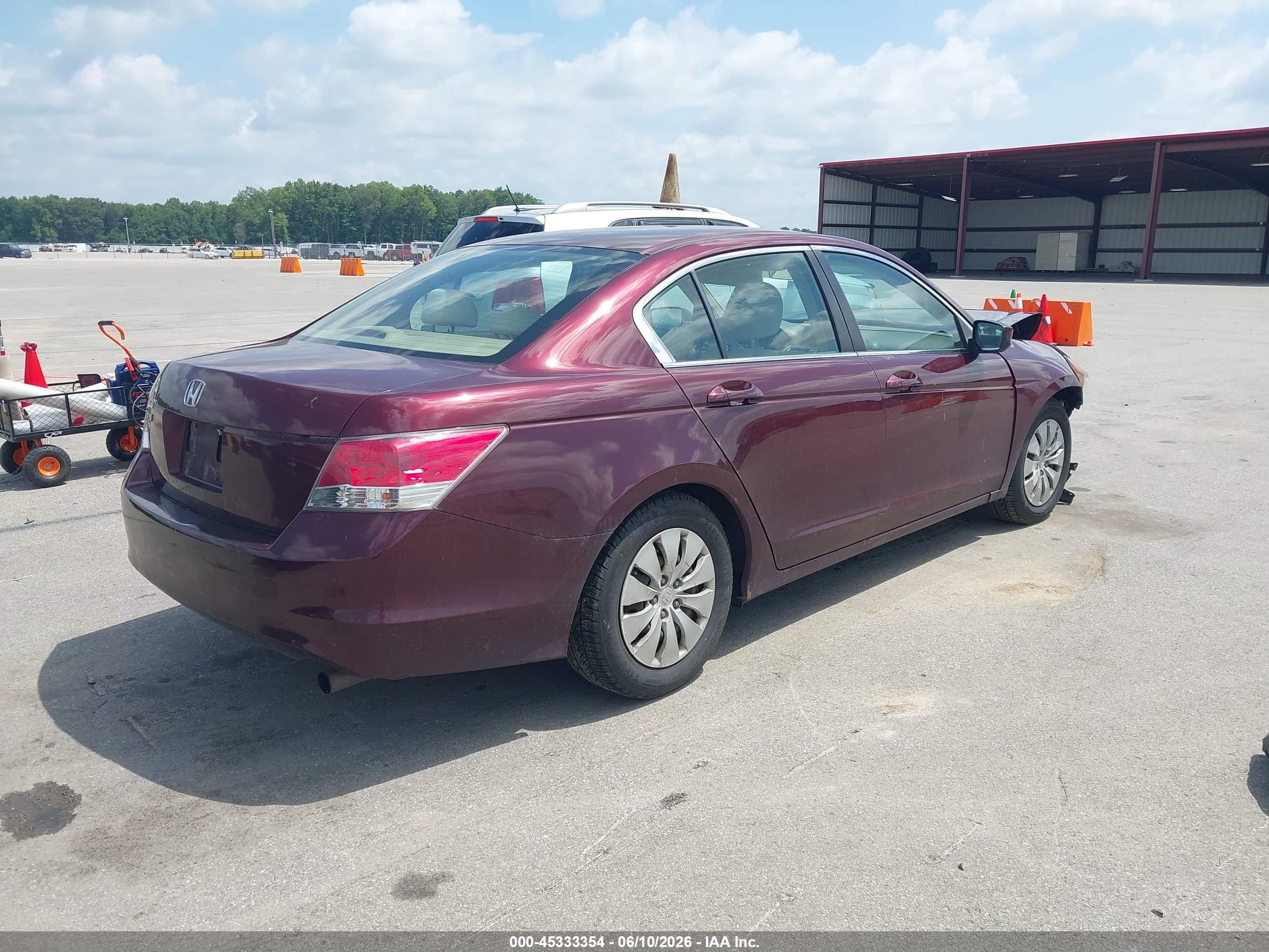 2009 Honda Accord 2.4 Lx Maroon vin: 1HGCP263X9A128146