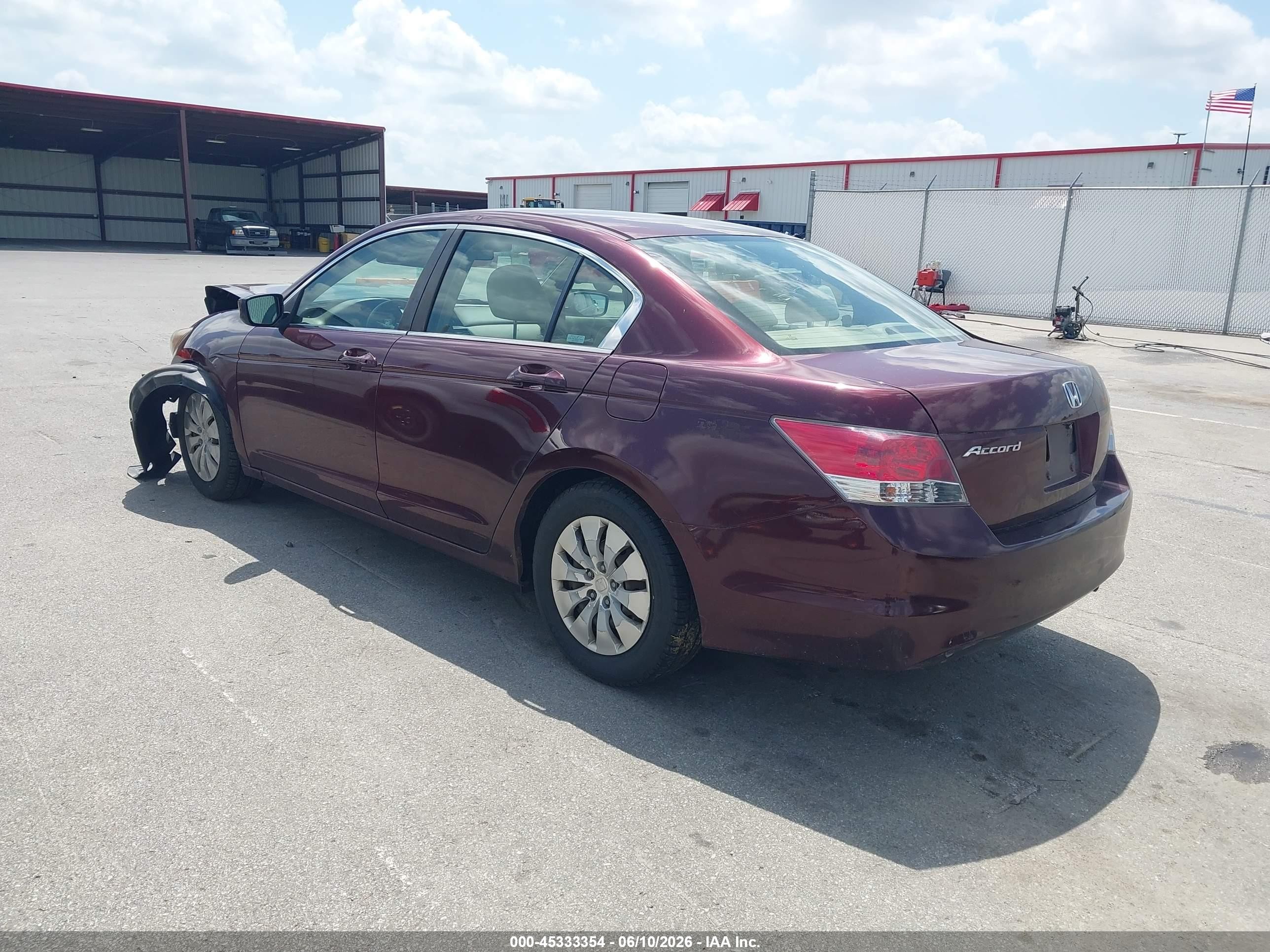 2009 Honda Accord 2.4 Lx Maroon vin: 1HGCP263X9A128146