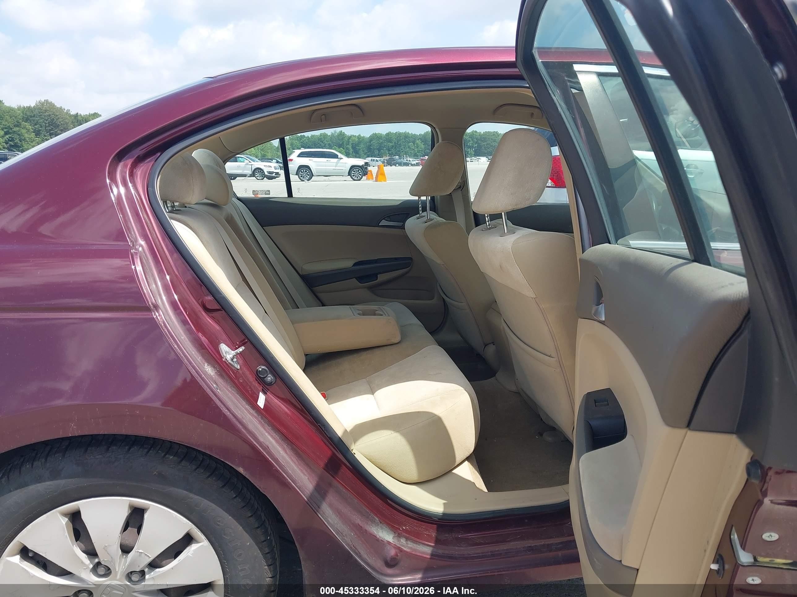 2009 Honda Accord 2.4 Lx Maroon vin: 1HGCP263X9A128146