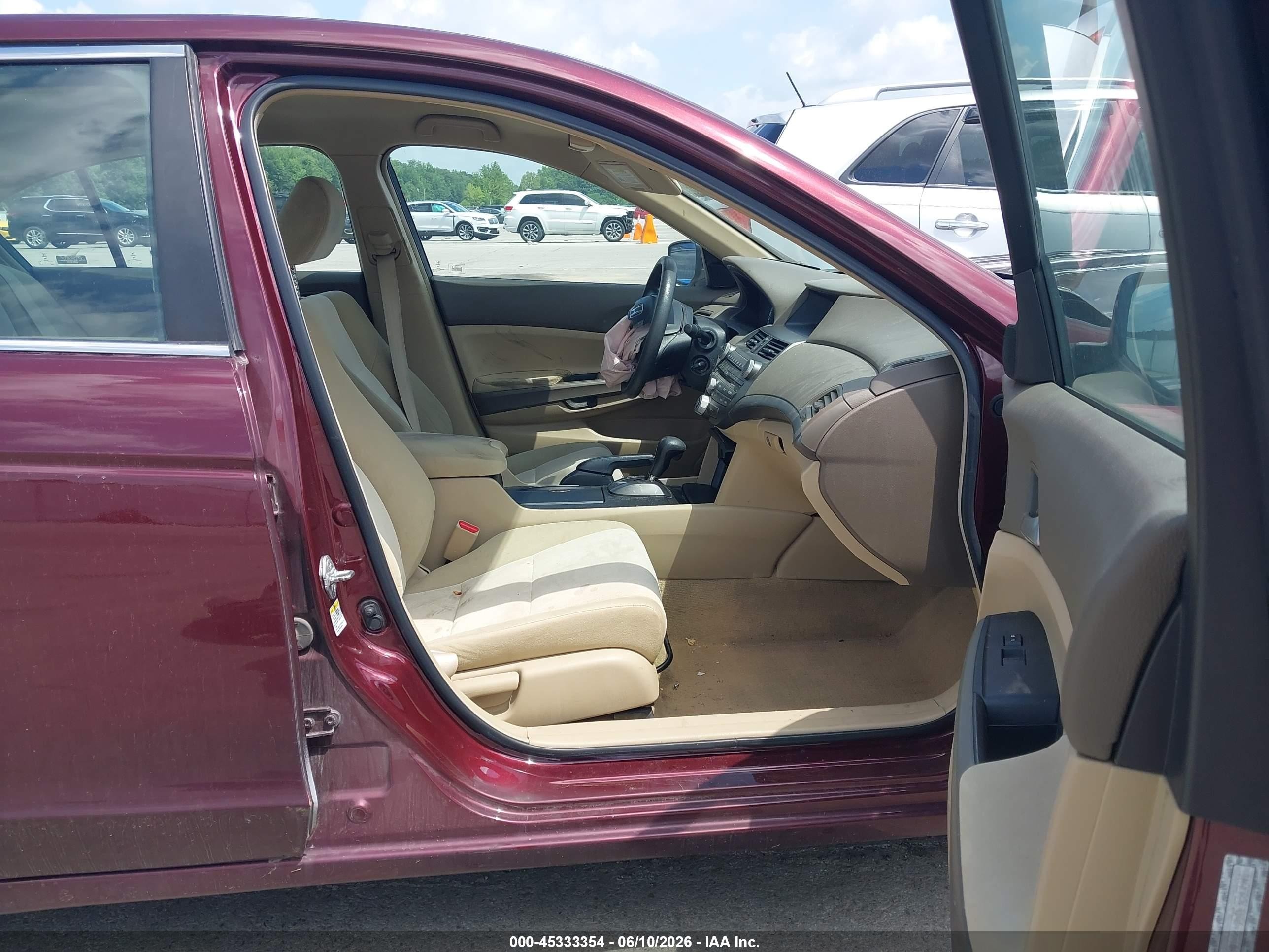 2009 Honda Accord 2.4 Lx Maroon vin: 1HGCP263X9A128146