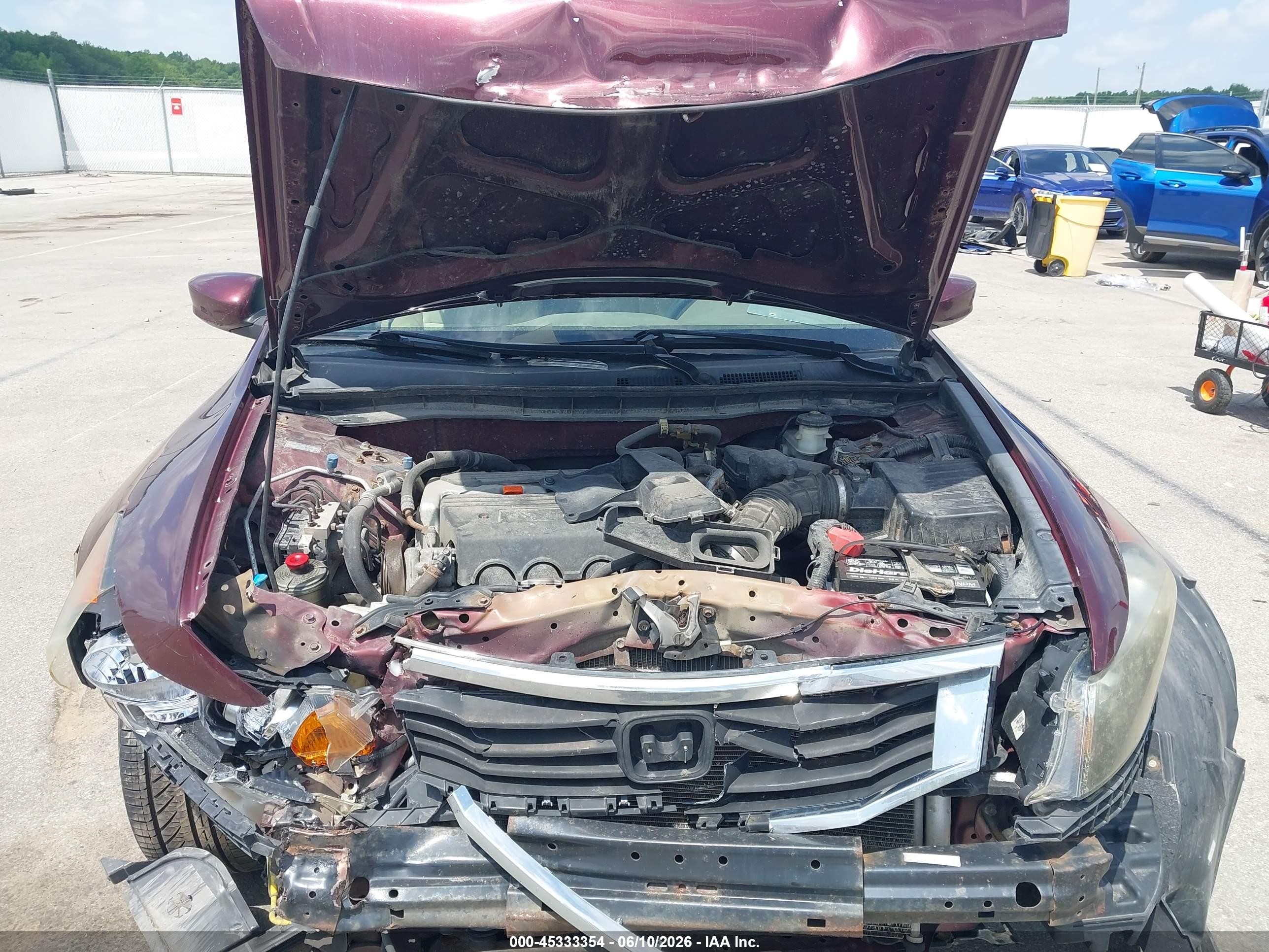 2009 Honda Accord 2.4 Lx Maroon vin: 1HGCP263X9A128146