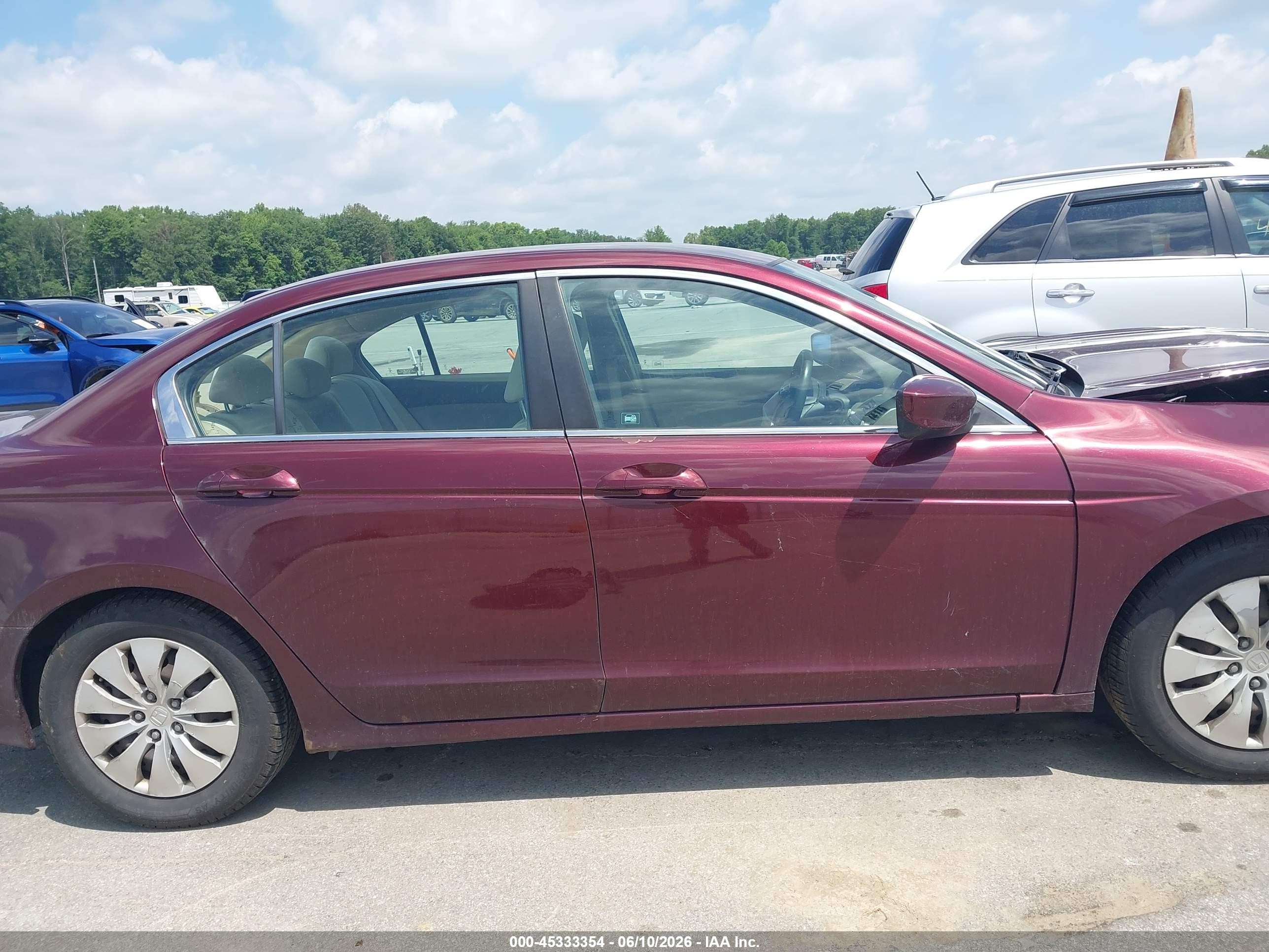 2009 Honda Accord 2.4 Lx Maroon vin: 1HGCP263X9A128146