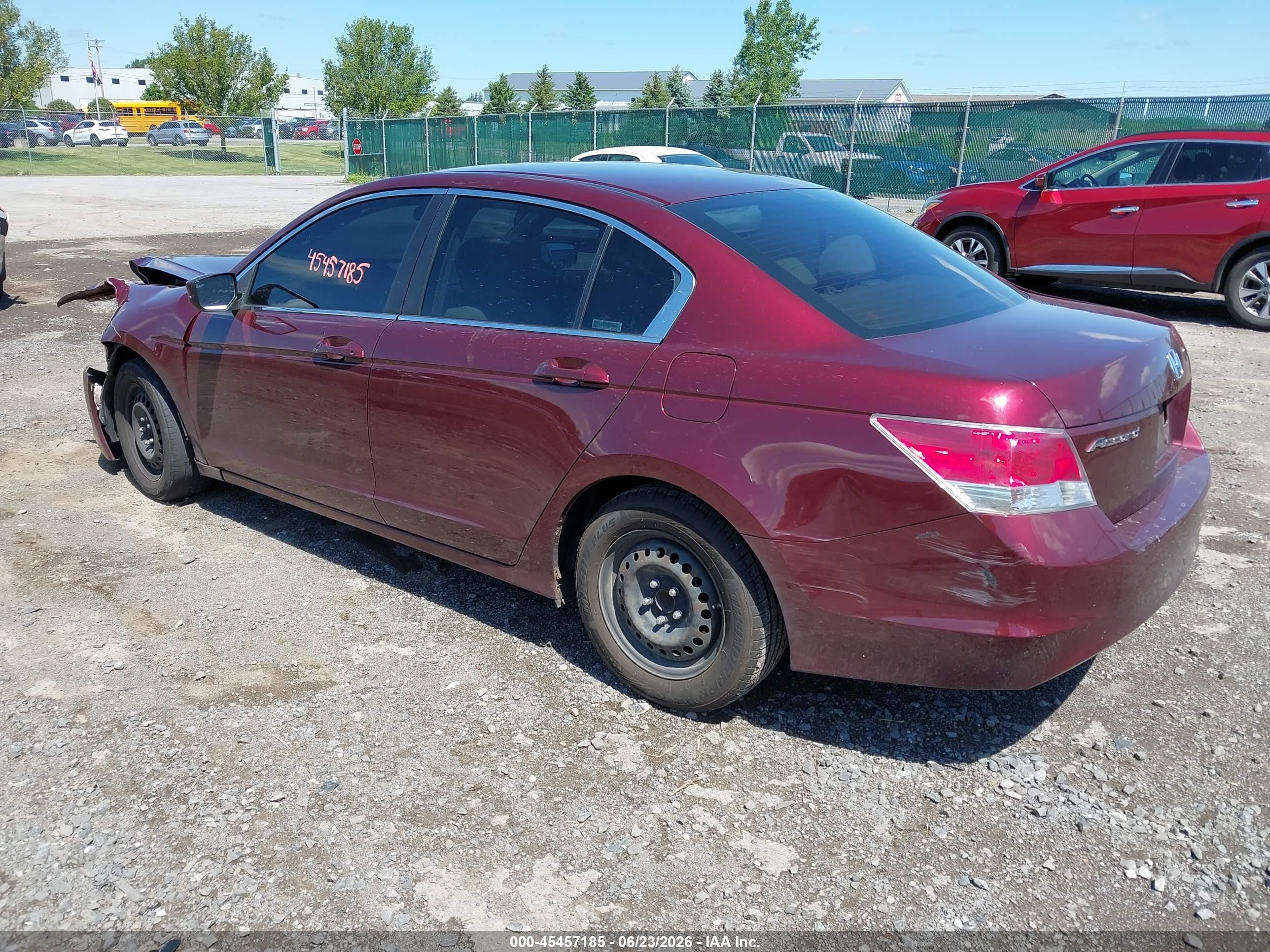2009 Honda Accord 2.4 Lx Red vin: 1HGCP263X9A201287