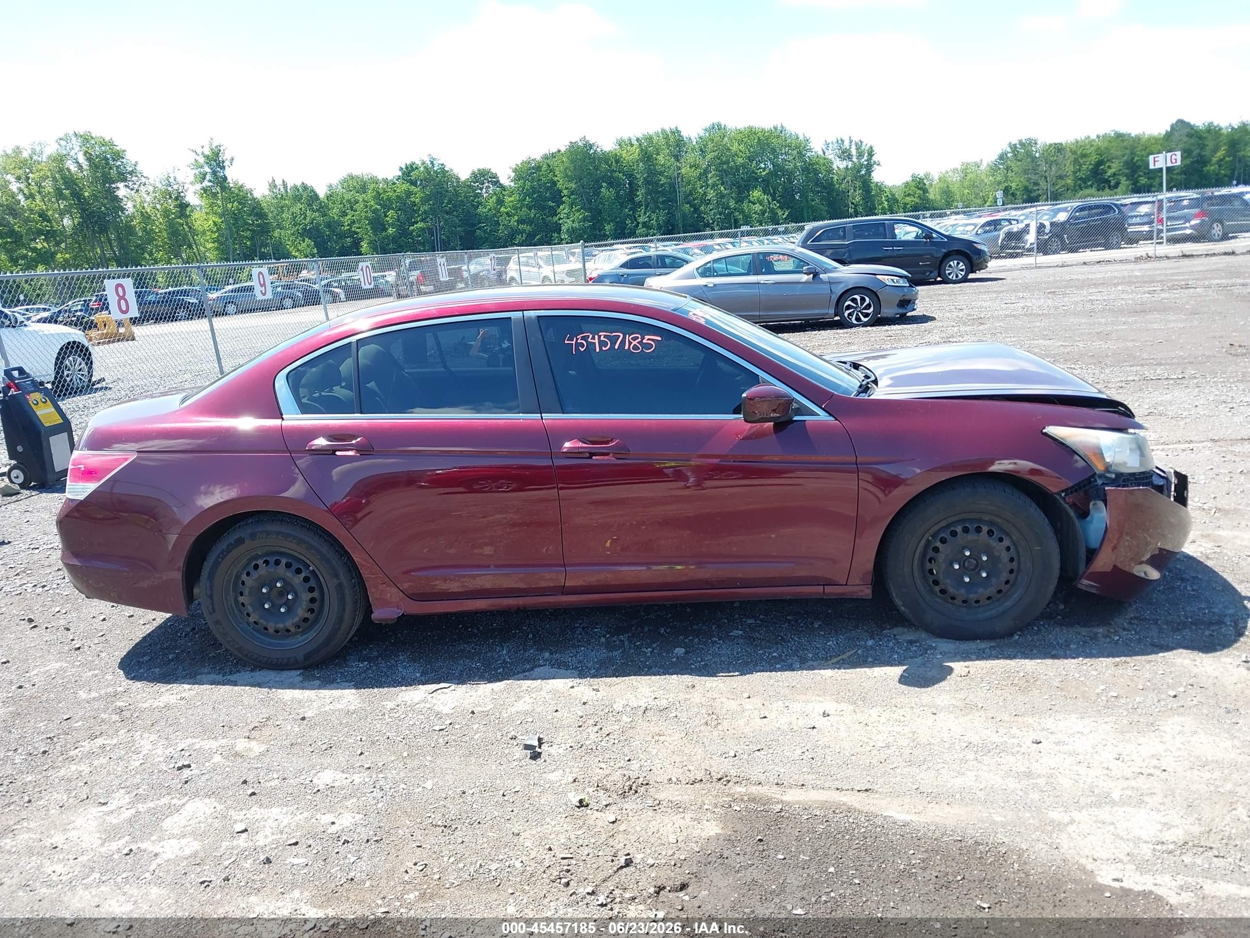 2009 Honda Accord 2.4 Lx Red vin: 1HGCP263X9A201287