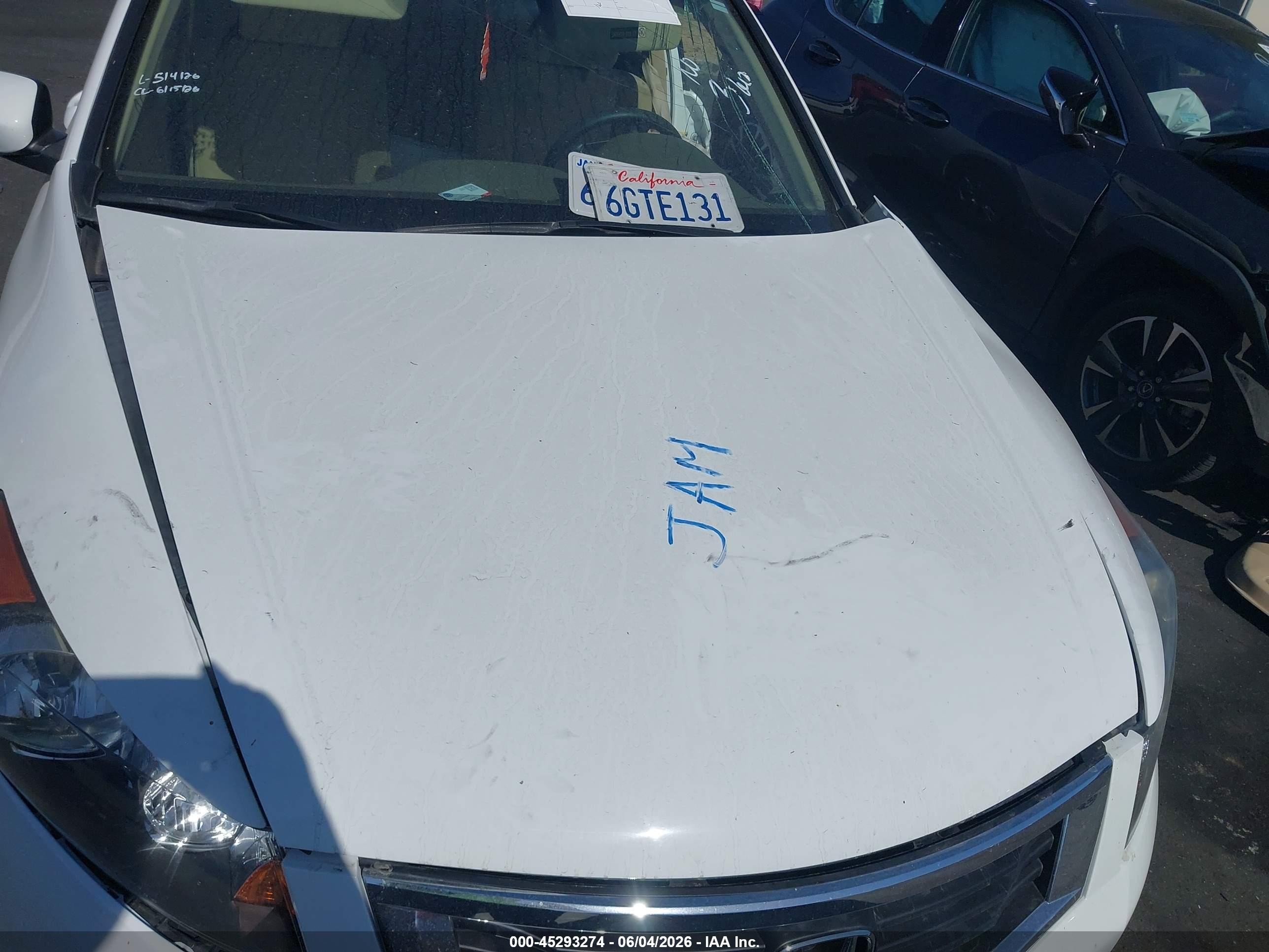 2009 Honda Accord 2.4 Lx-p Белый vin: 1HGCP26409A036729