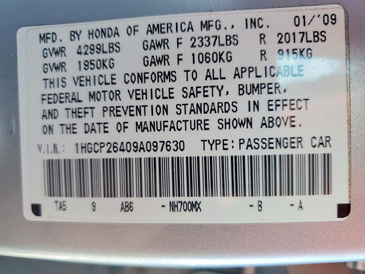 2009 Honda Accord Lxp Silver vin: 1HGCP26409A097630