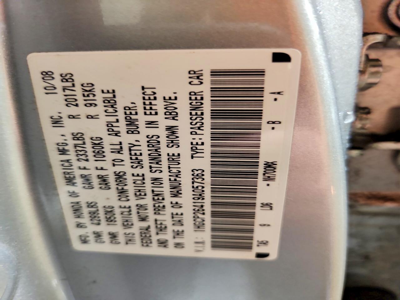2009 Honda Accord Lxp Silver vin: 1HGCP26419A057363