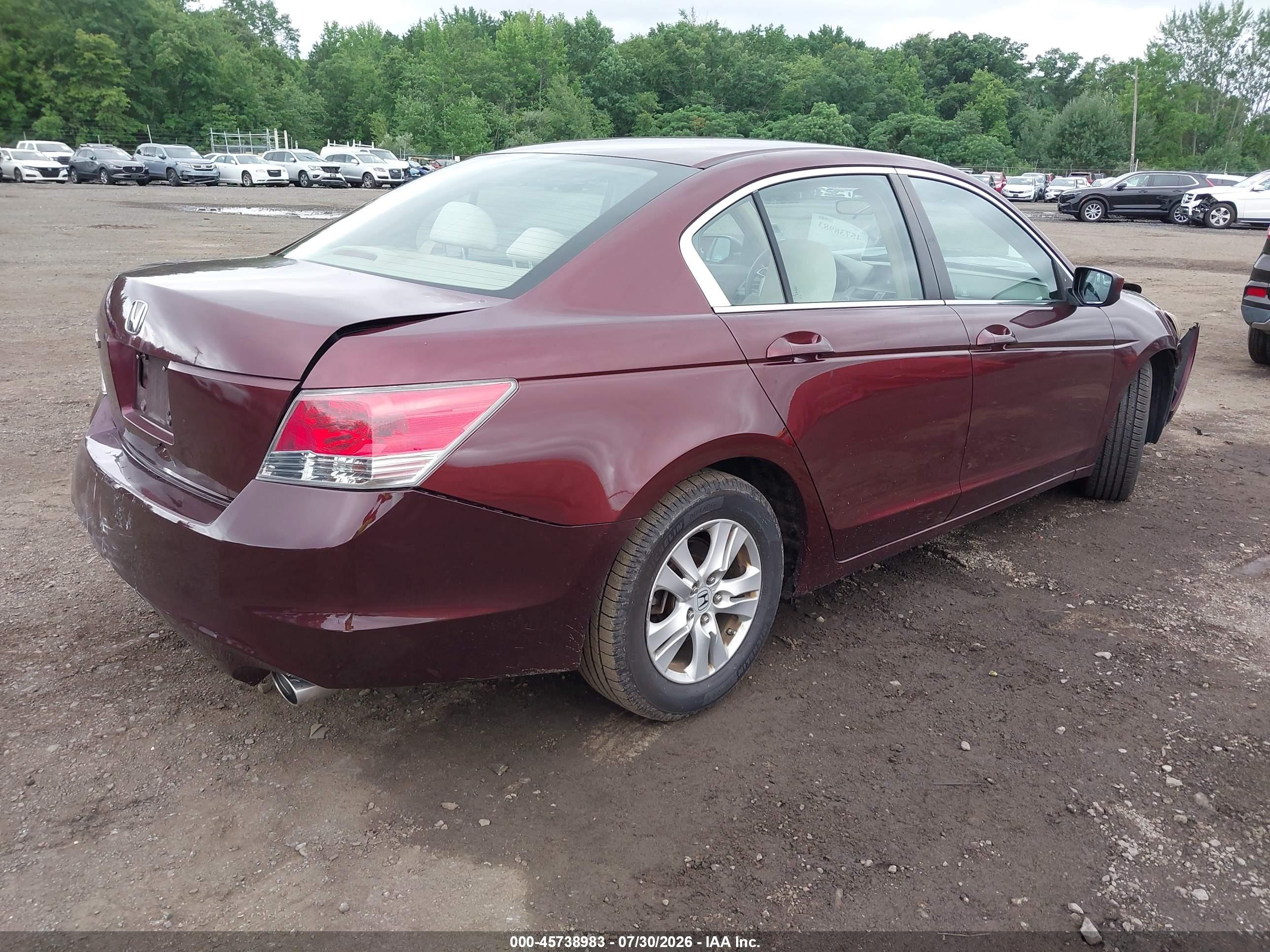 2009 Honda Accord 2.4 Lx-p Burgundy vin: 1HGCP26419A067410