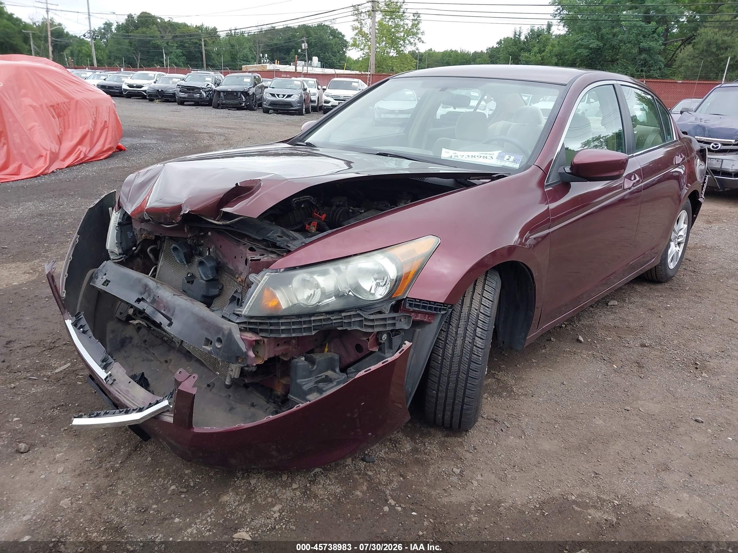 2009 Honda Accord 2.4 Lx-p Burgundy vin: 1HGCP26419A067410