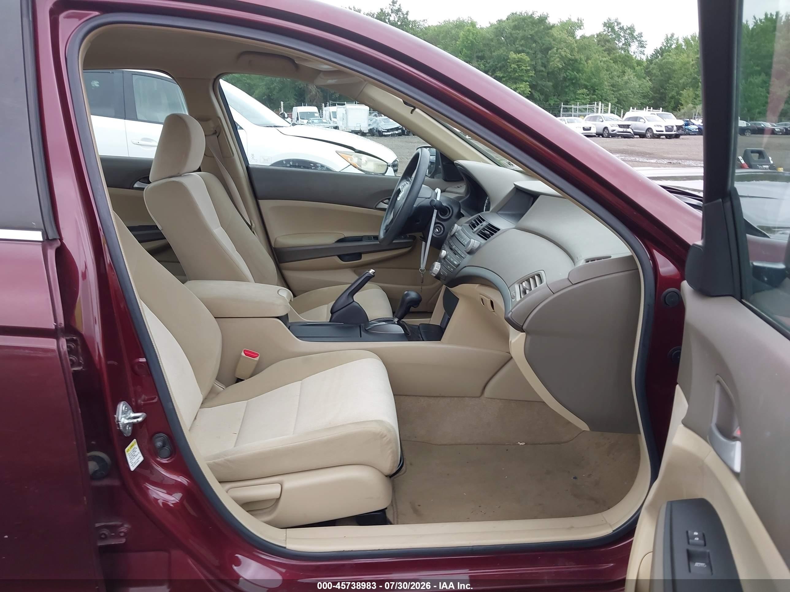 2009 Honda Accord 2.4 Lx-p Burgundy vin: 1HGCP26419A067410