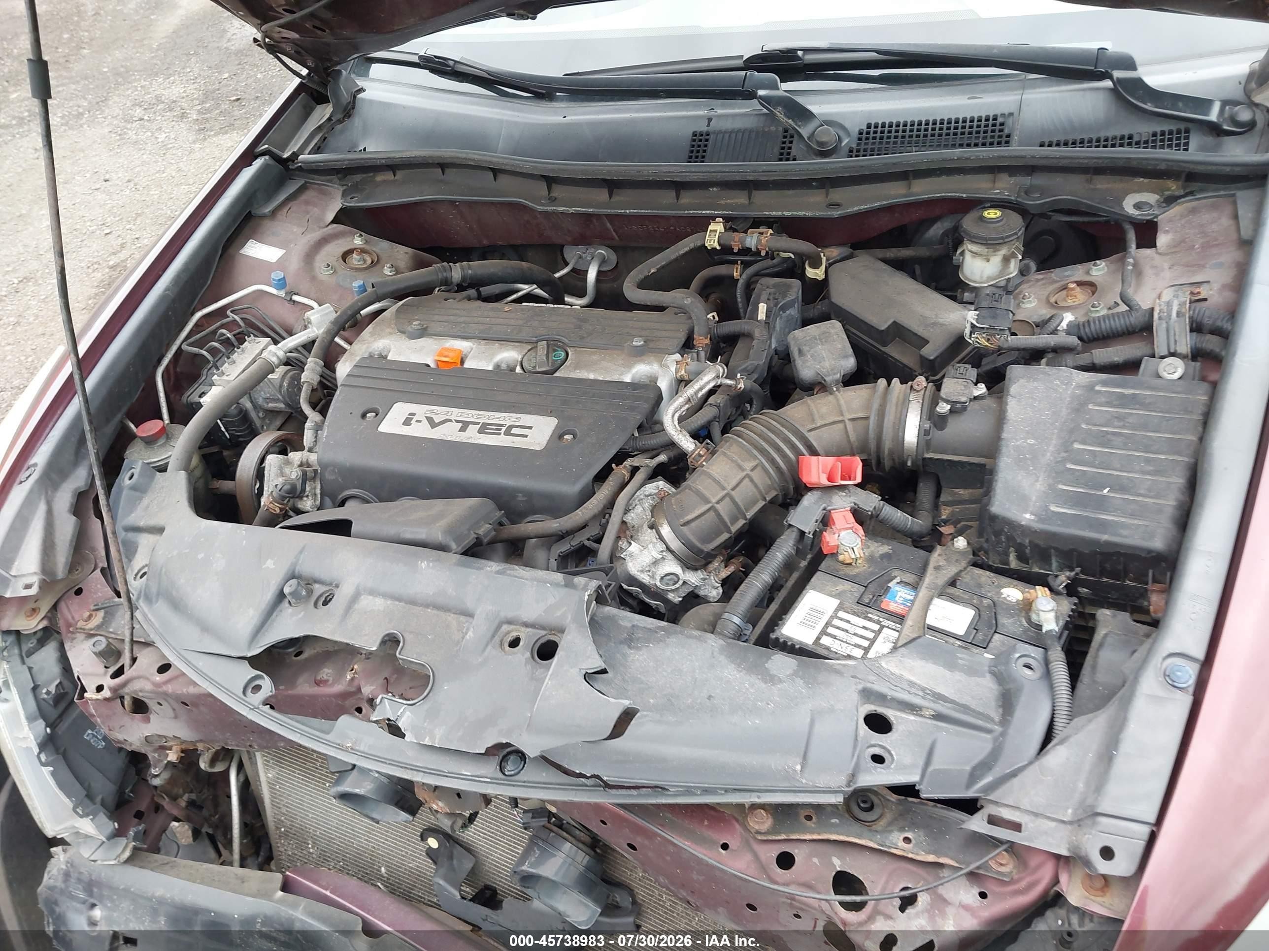 2009 Honda Accord 2.4 Lx-p Burgundy vin: 1HGCP26419A067410