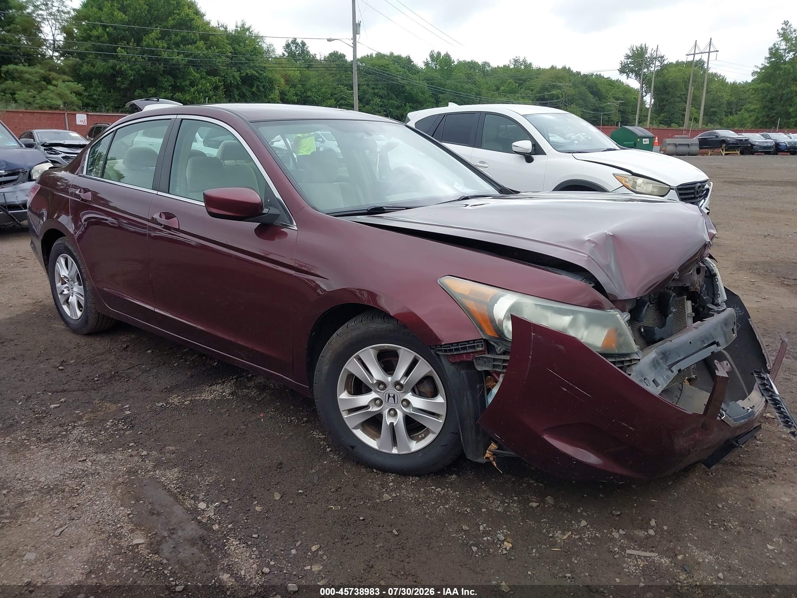 2009 Honda Accord 2.4 Lx-p Burgundy vin: 1HGCP26419A067410