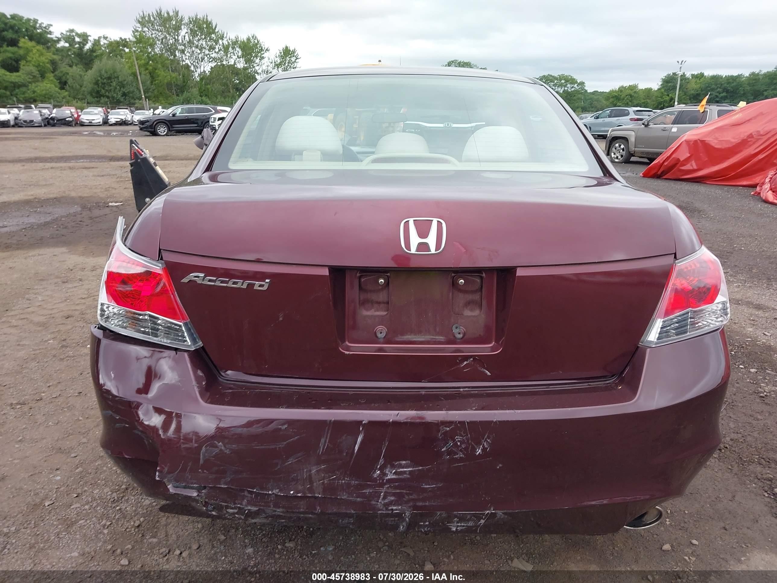 2009 Honda Accord 2.4 Lx-p Burgundy vin: 1HGCP26419A067410