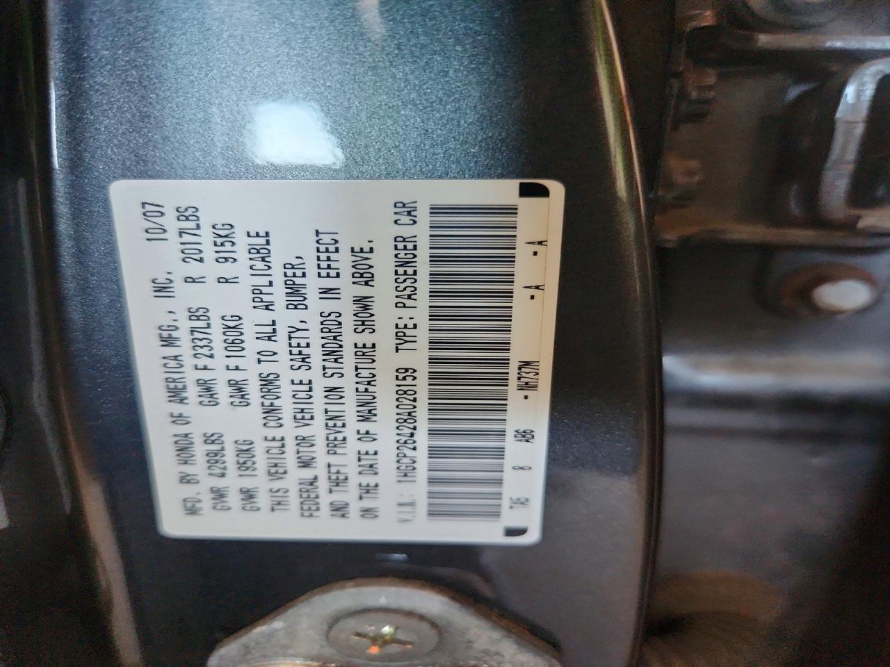 2008 Honda Accord Lxp Gray vin: 1HGCP26428A028159
