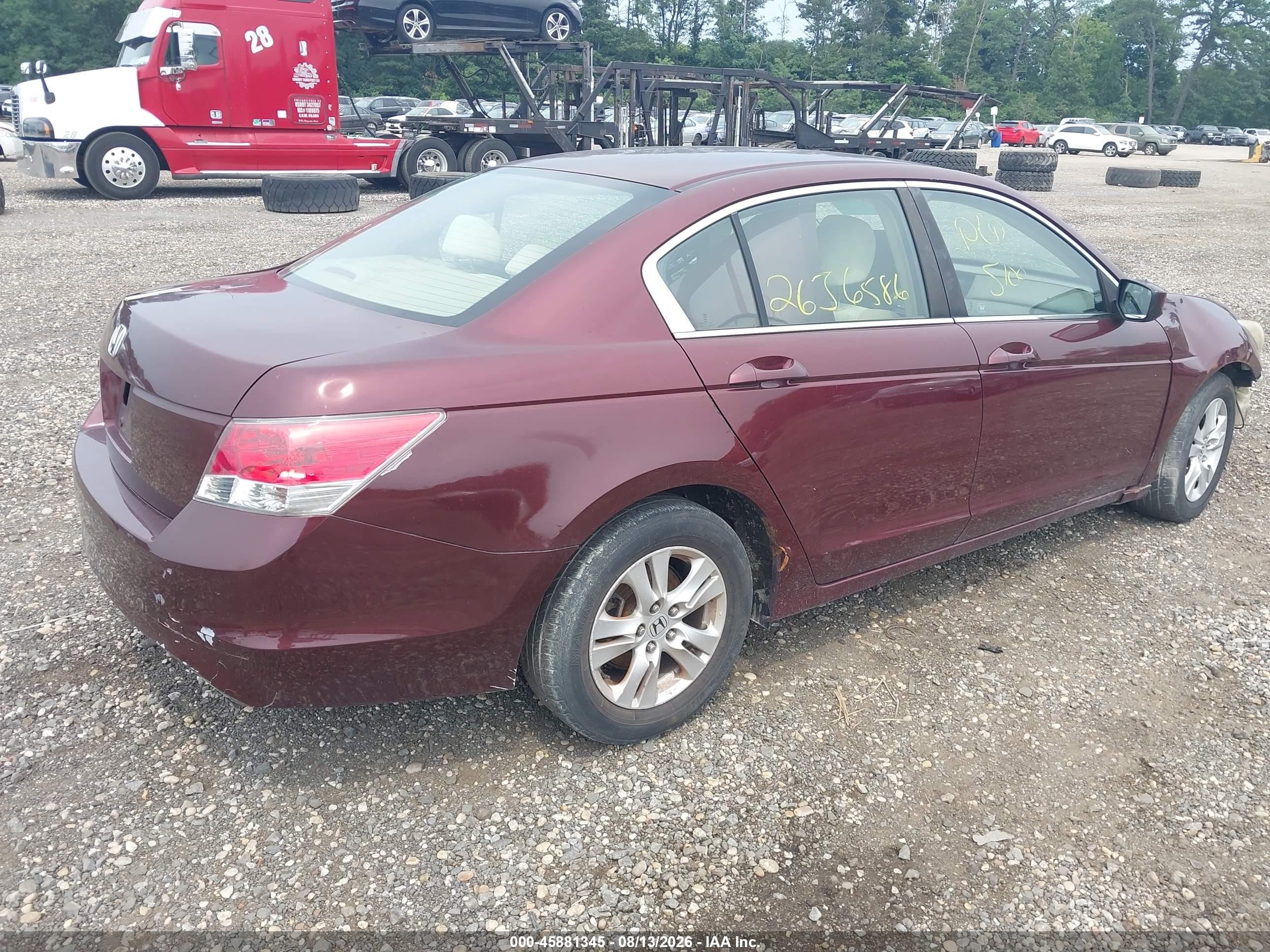 2009 Honda Accord 2.4 Lx-p Red vin: 1HGCP26439A006639
