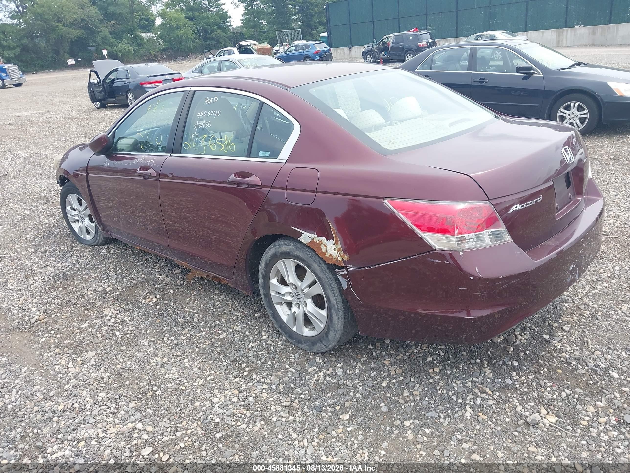 2009 Honda Accord 2.4 Lx-p Red vin: 1HGCP26439A006639
