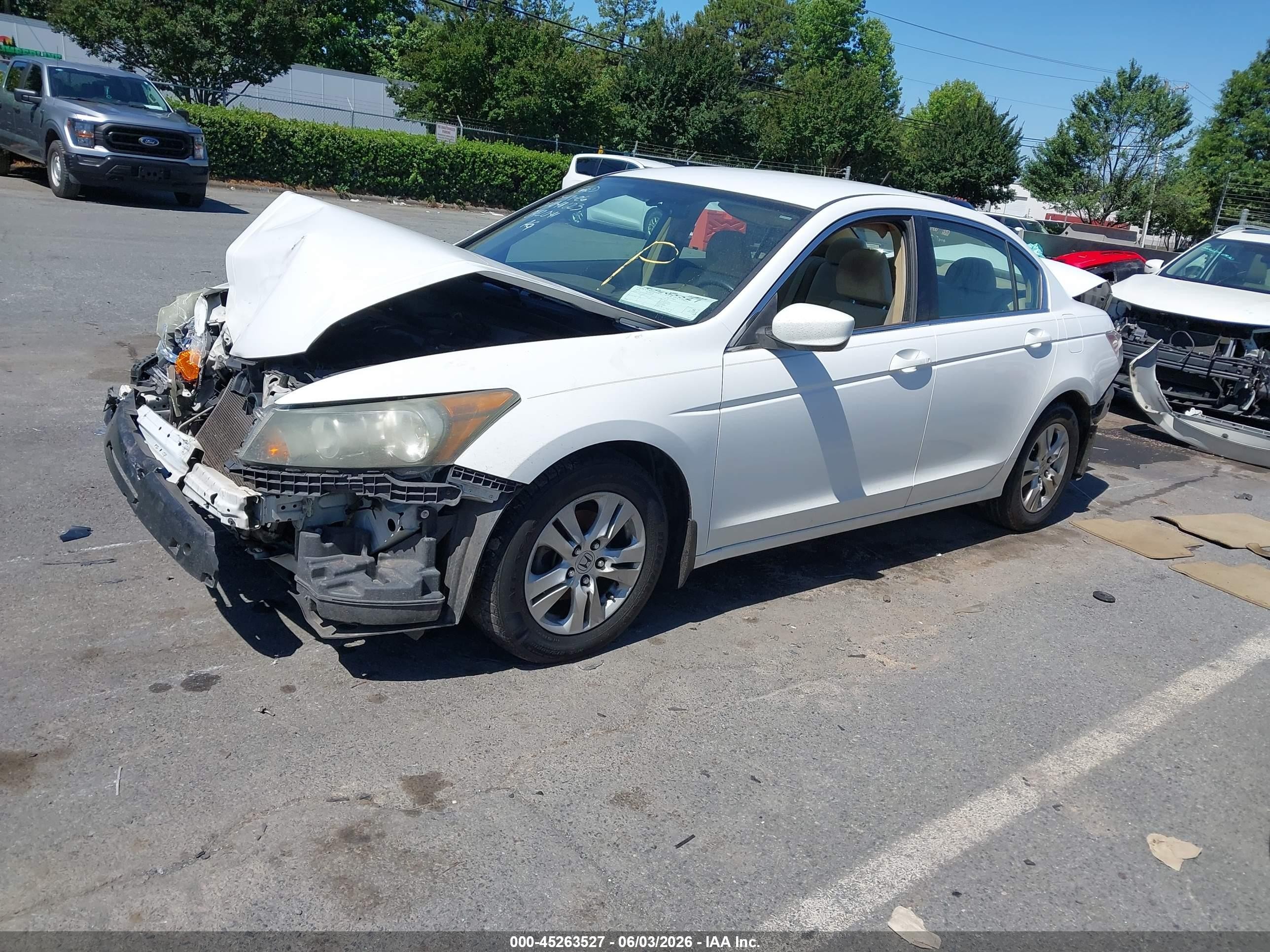 2009 Honda Accord 2.4 Lx-p White vin: 1HGCP26439A042041
