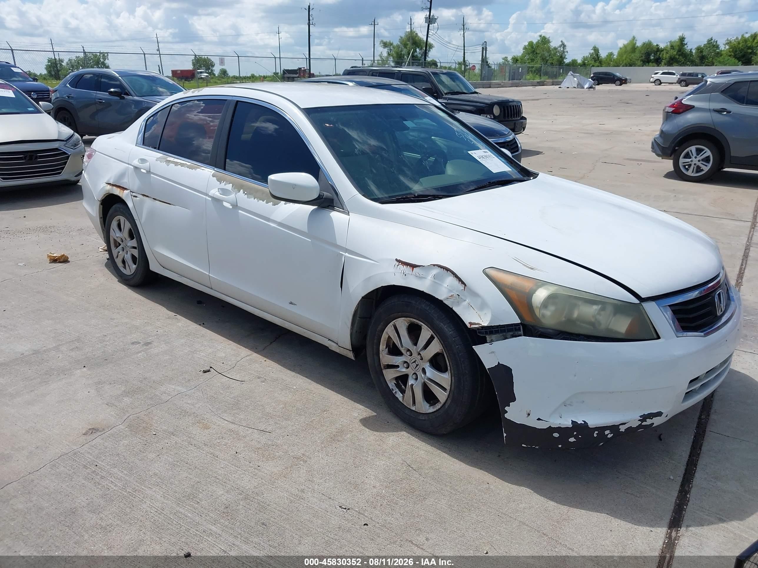 2009 Honda Accord 2.4 Lx-p White vin: 1HGCP26439A082698