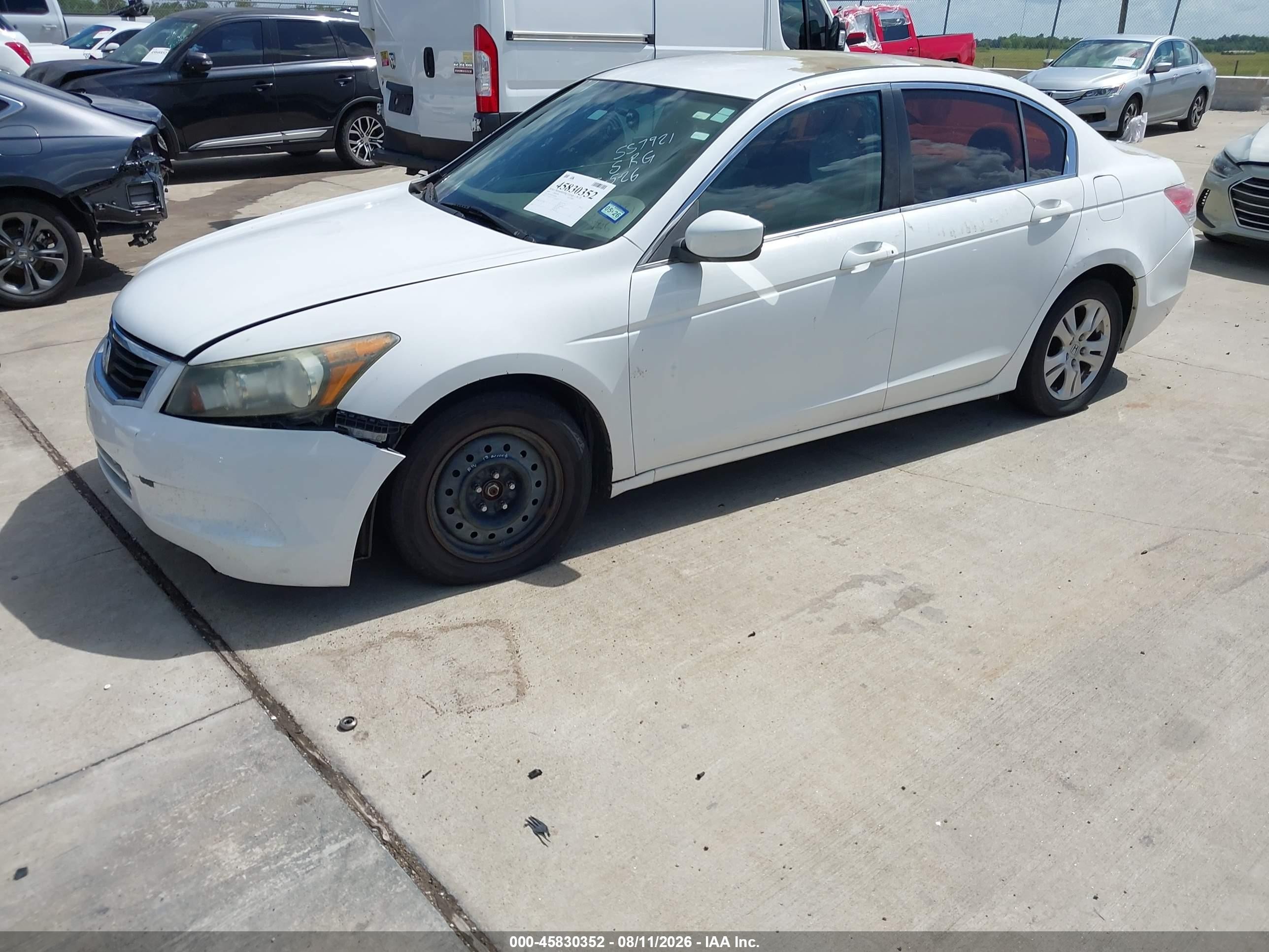 2009 Honda Accord 2.4 Lx-p White vin: 1HGCP26439A082698