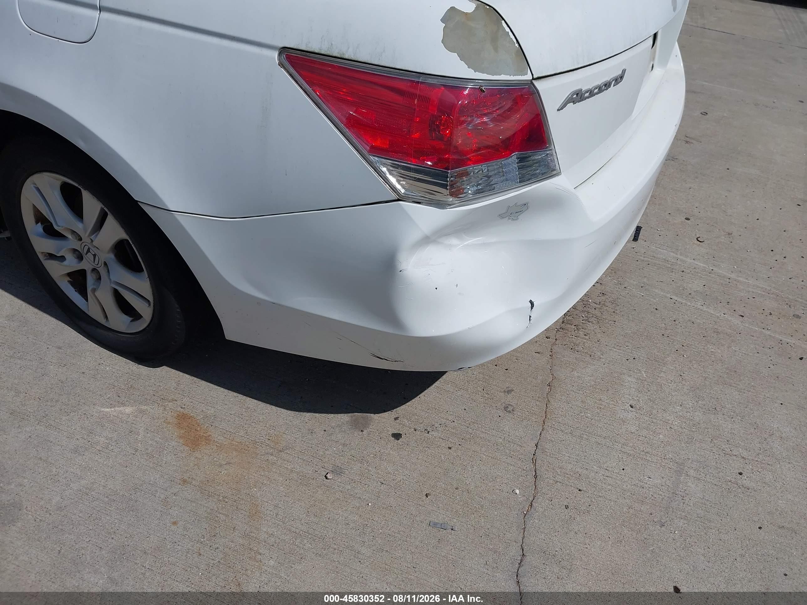 2009 Honda Accord 2.4 Lx-p White vin: 1HGCP26439A082698