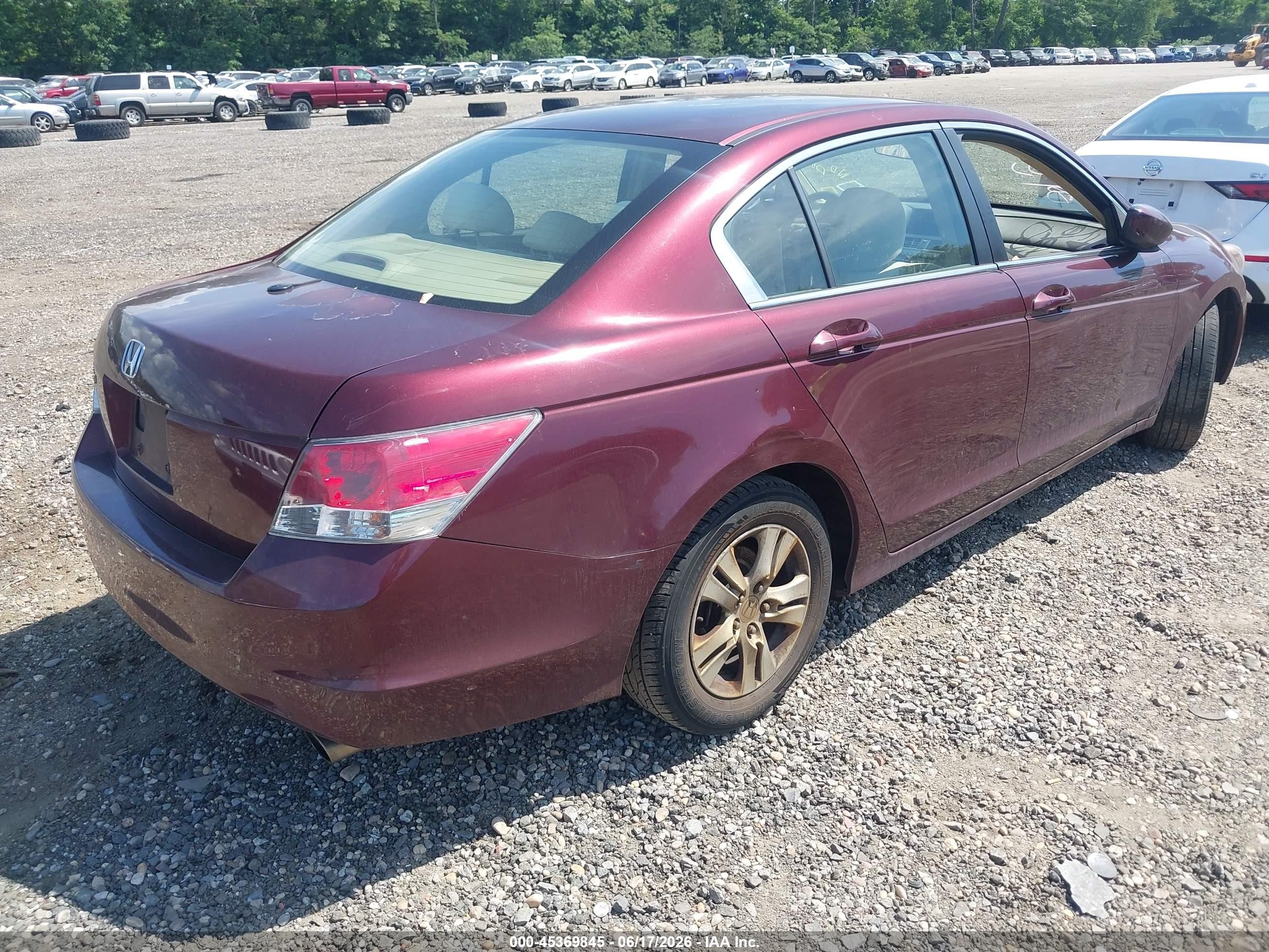 2009 Honda Accord 2.4 Lx-p Red vin: 1HGCP26449A201326
