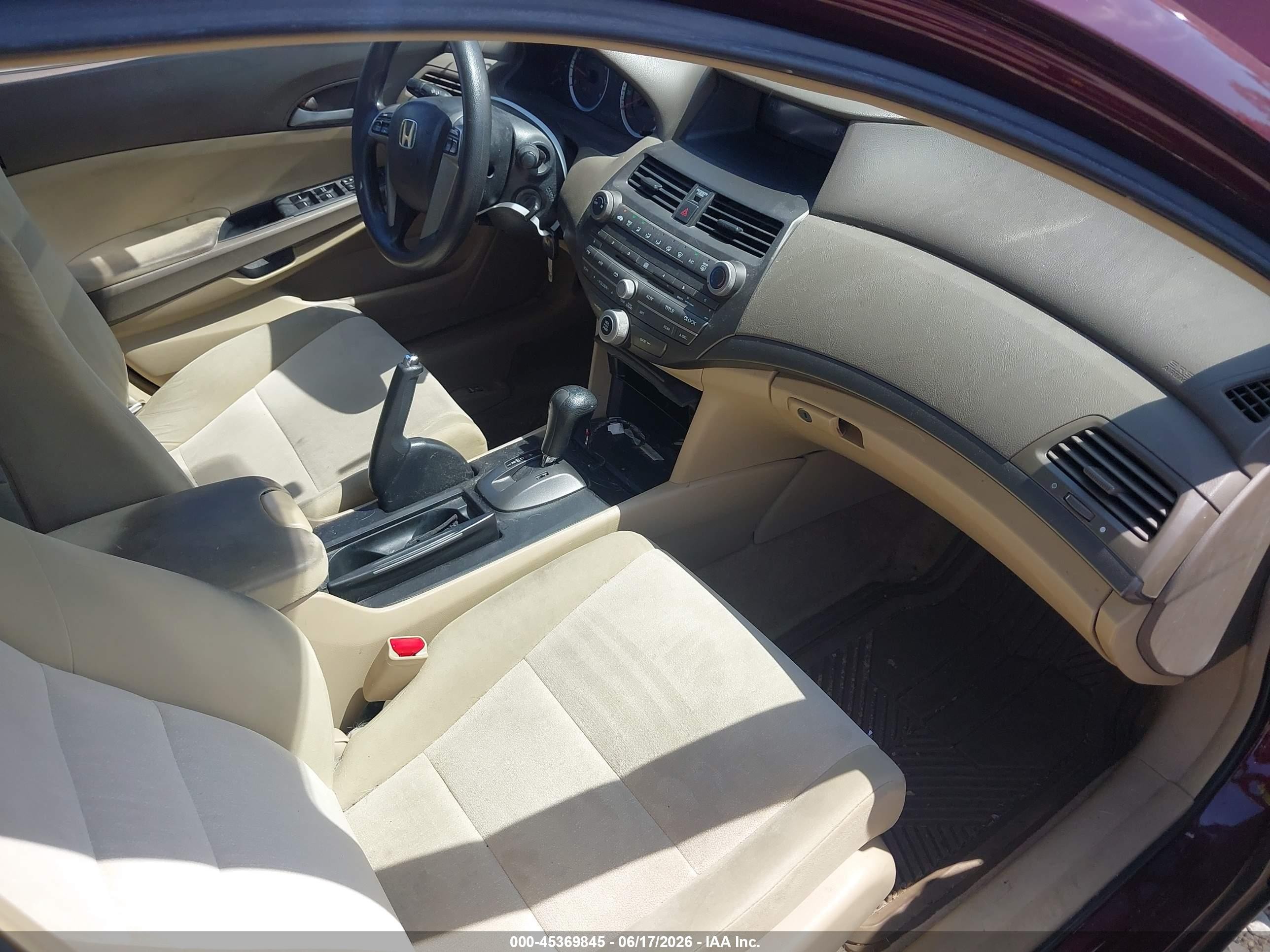 2009 Honda Accord 2.4 Lx-p Red vin: 1HGCP26449A201326