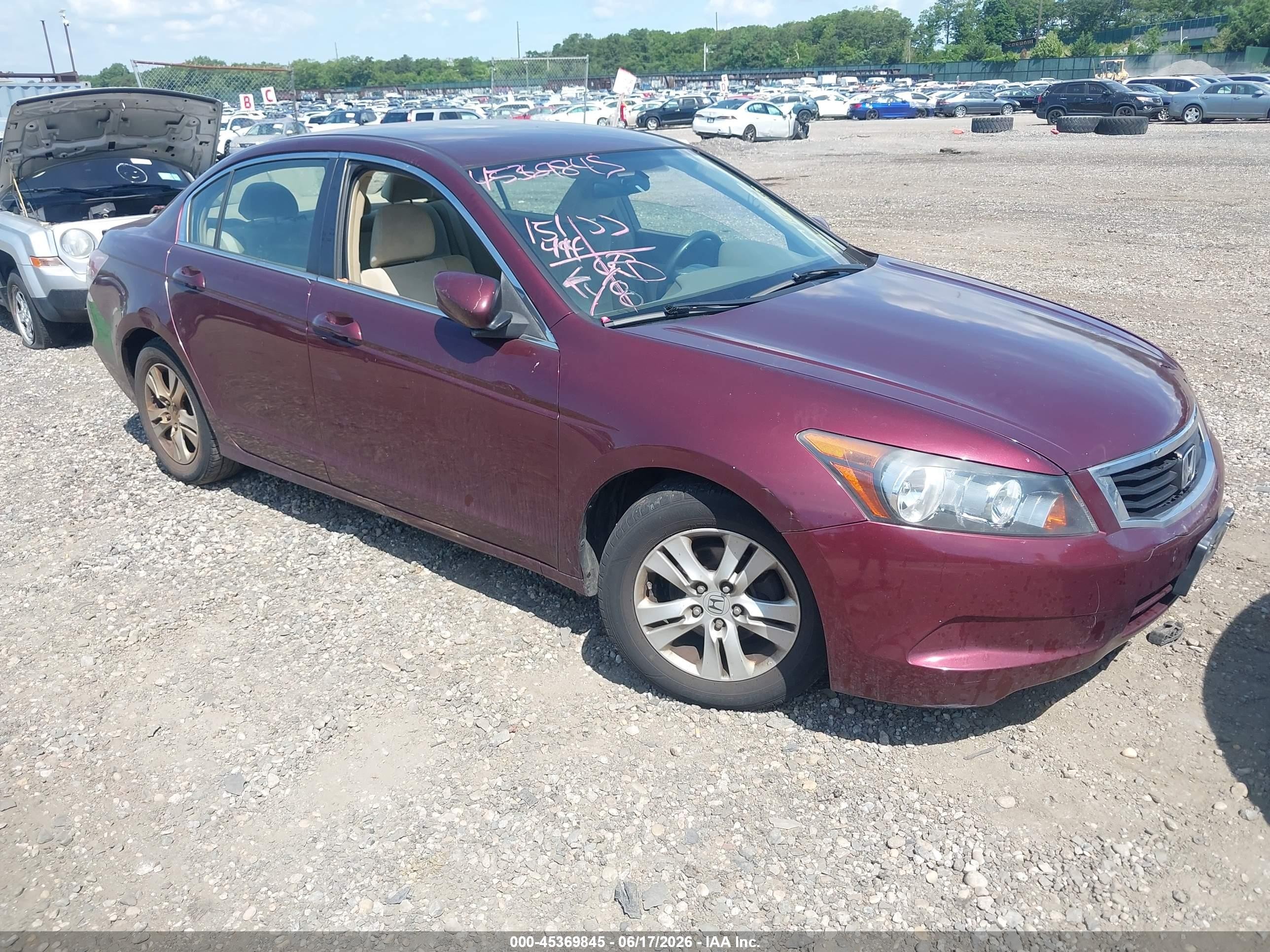 2009 Honda Accord 2.4 Lx-p Red vin: 1HGCP26449A201326