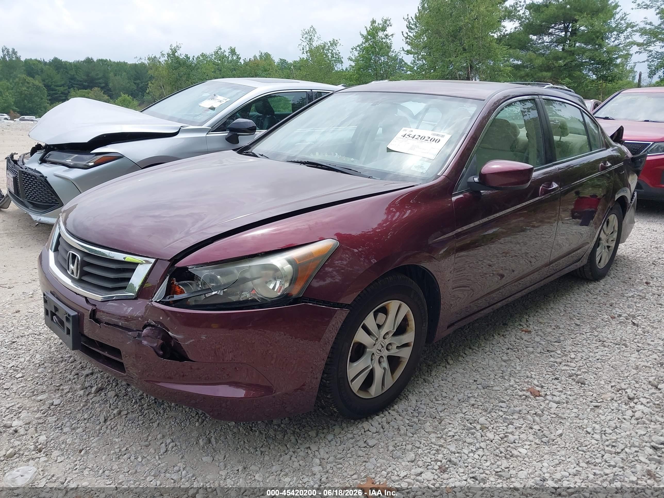 2008 Honda Accord 2.4 Lx-p Red vin: 1HGCP26468A104840