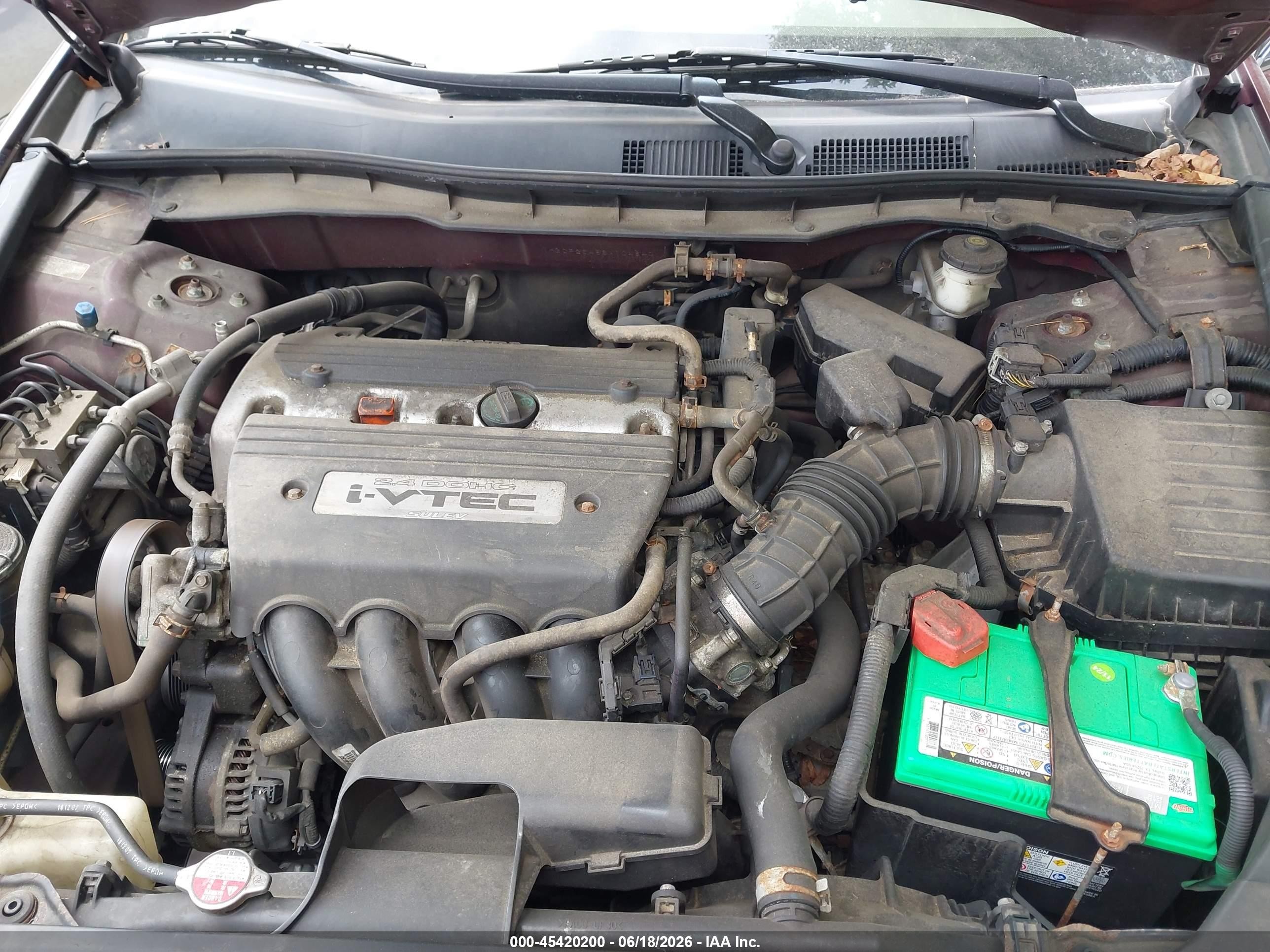 2008 Honda Accord 2.4 Lx-p Red vin: 1HGCP26468A104840