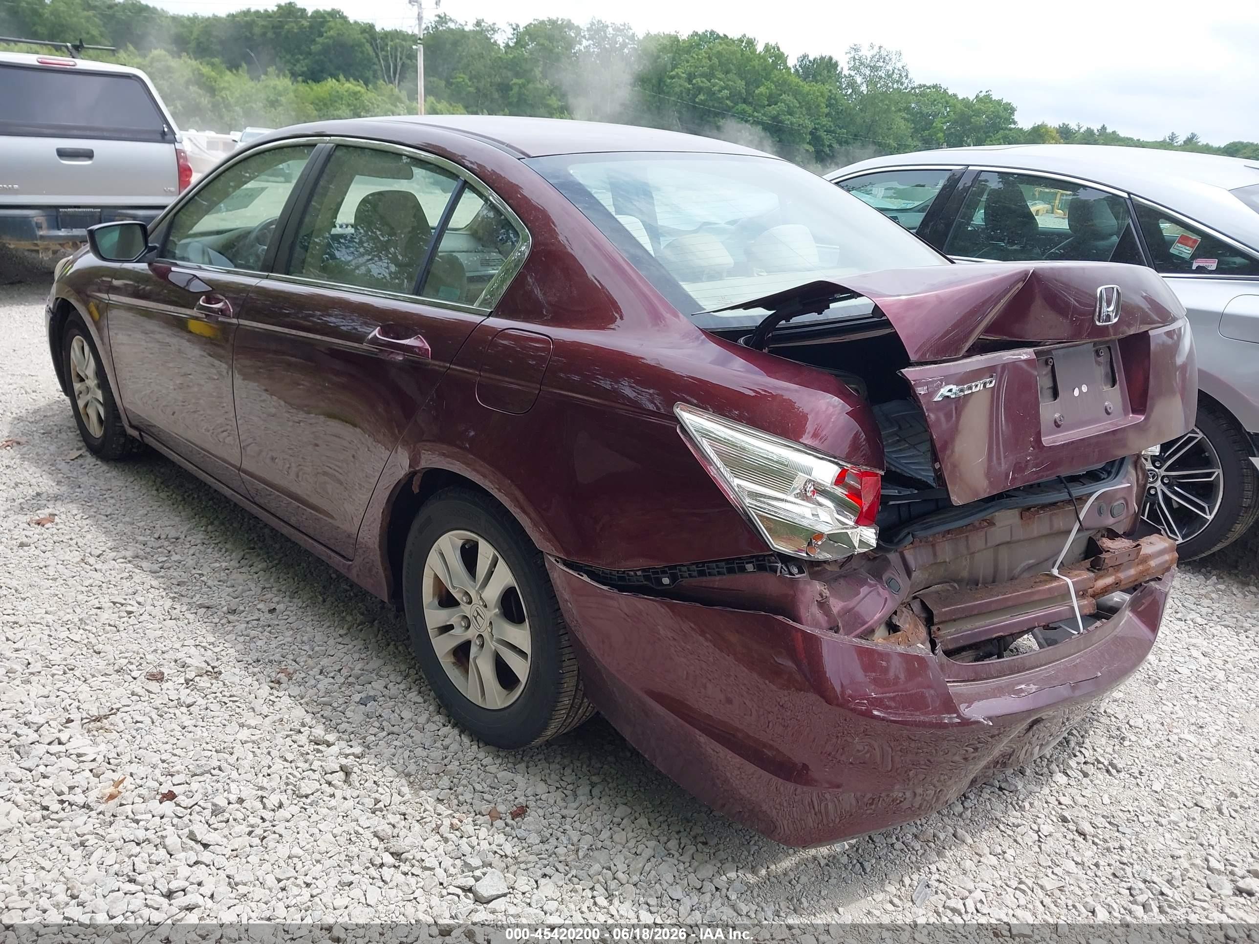 2008 Honda Accord 2.4 Lx-p Red vin: 1HGCP26468A104840