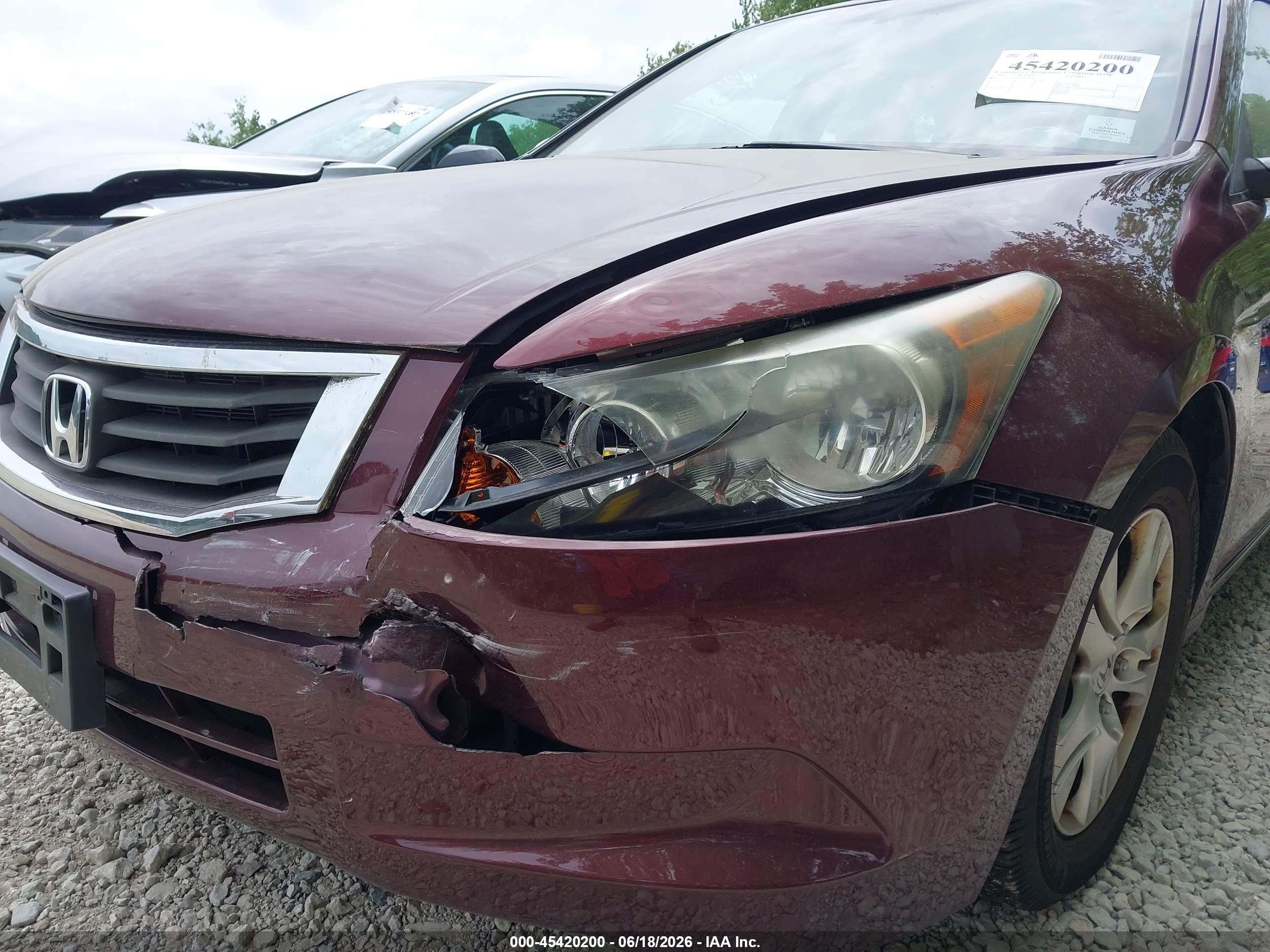 2008 Honda Accord 2.4 Lx-p Red vin: 1HGCP26468A104840