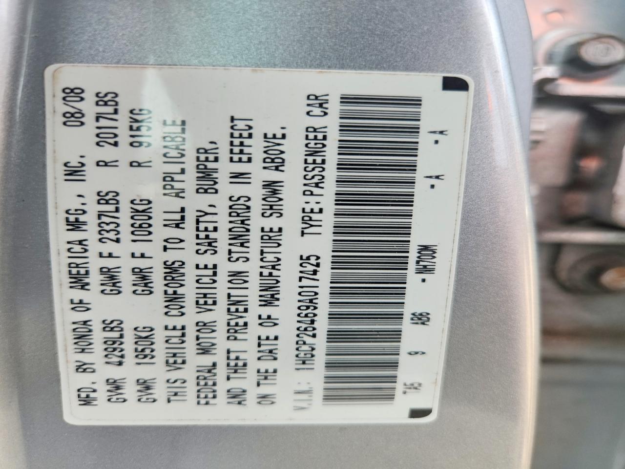 2009 Honda Accord Lxp Silver vin: 1HGCP26469A017425