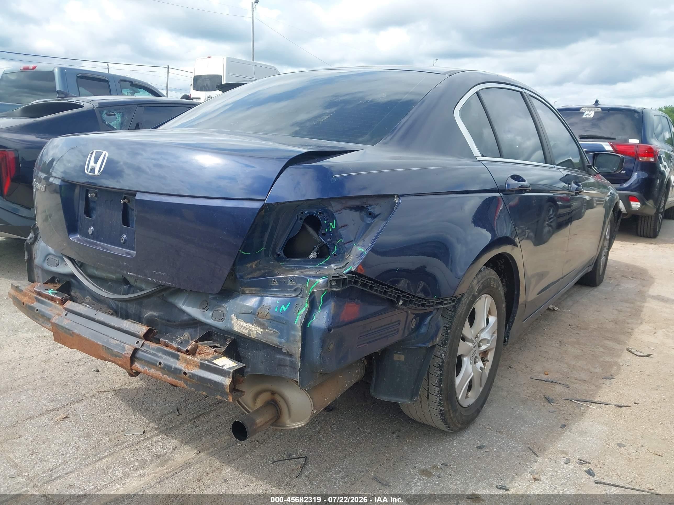 2009 Honda Accord 2.4 Lx-p Blue vin: 1HGCP26469A098409