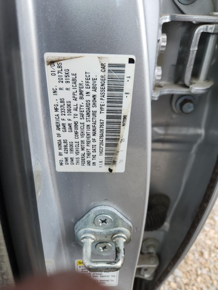 2008 Honda Accord Lxp Silver vin: 1HGCP26478A067667