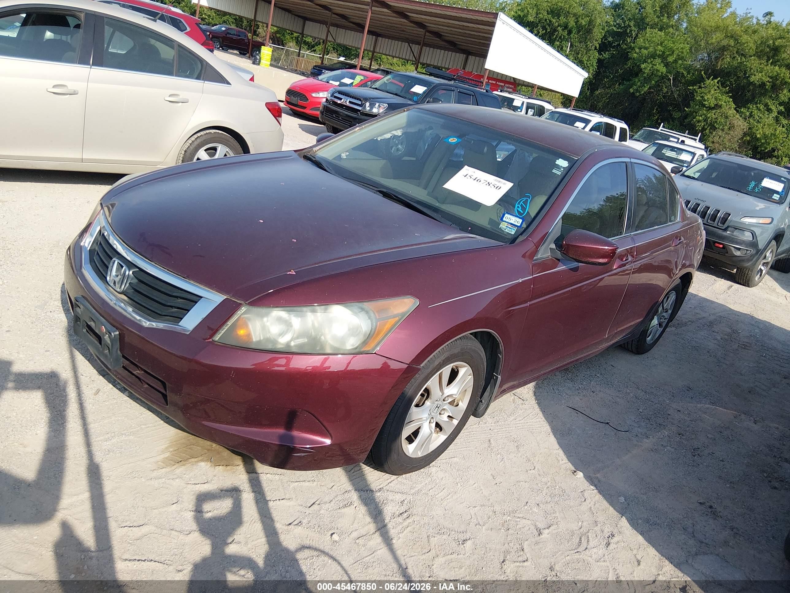 2009 Honda Accord 2.4 Lx-p Red vin: 1HGCP26479A023671