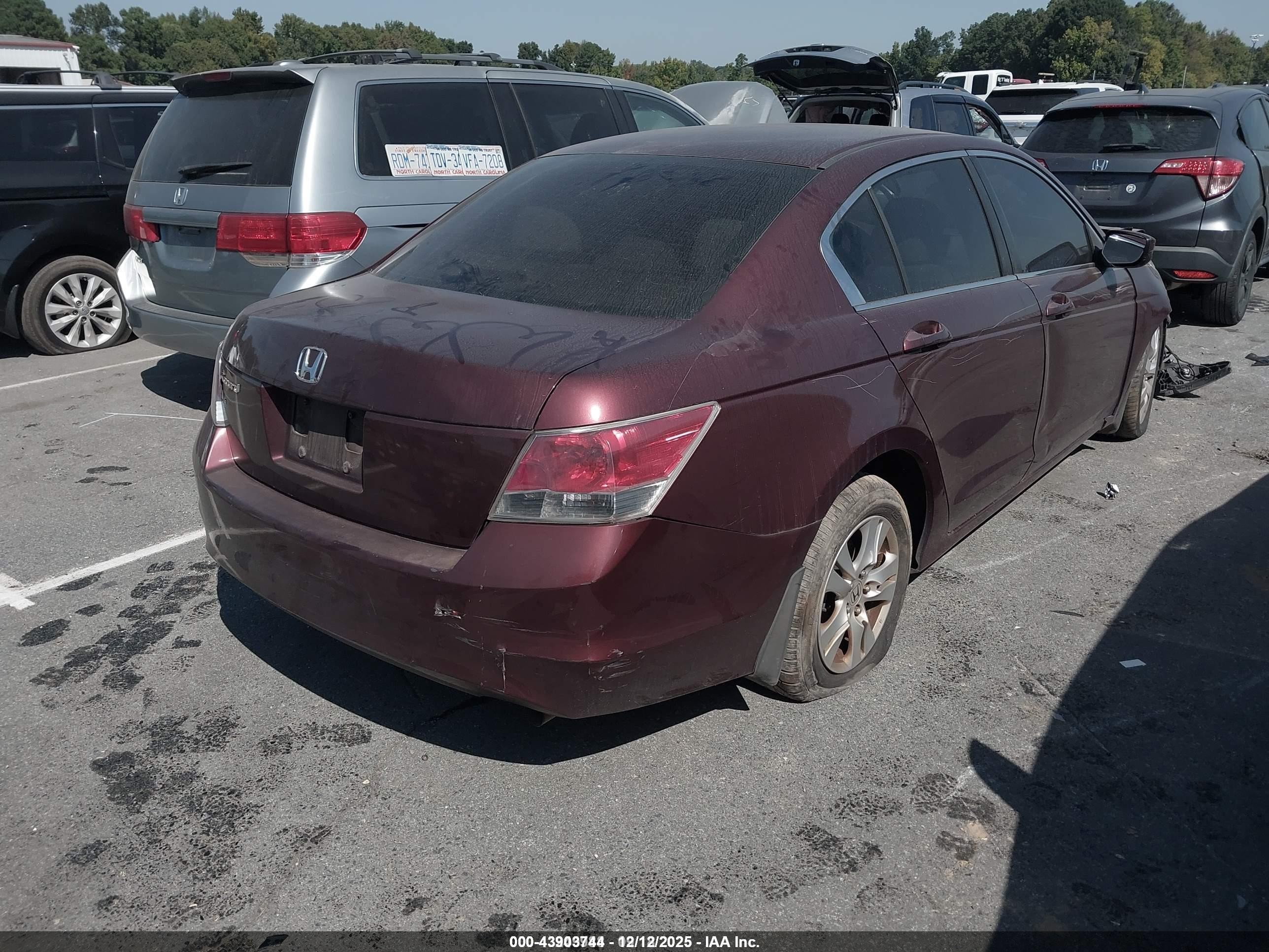 2008 Honda Accord 2.4 Lx-p Бордовый vin: 1HGCP26488A135491
