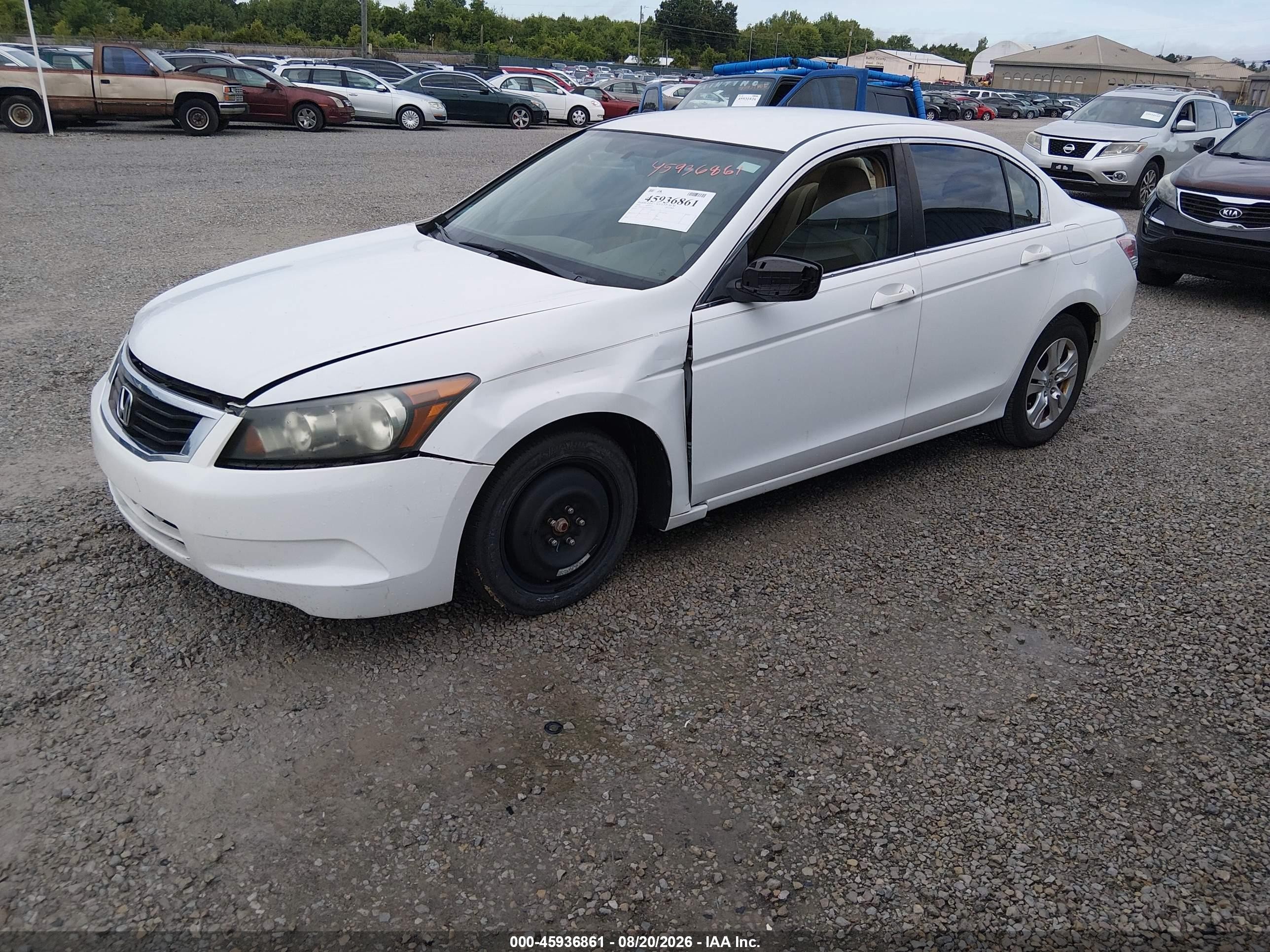 2008 Honda Accord 2.4 Lx-p White vin: 1HGCP26498A056542