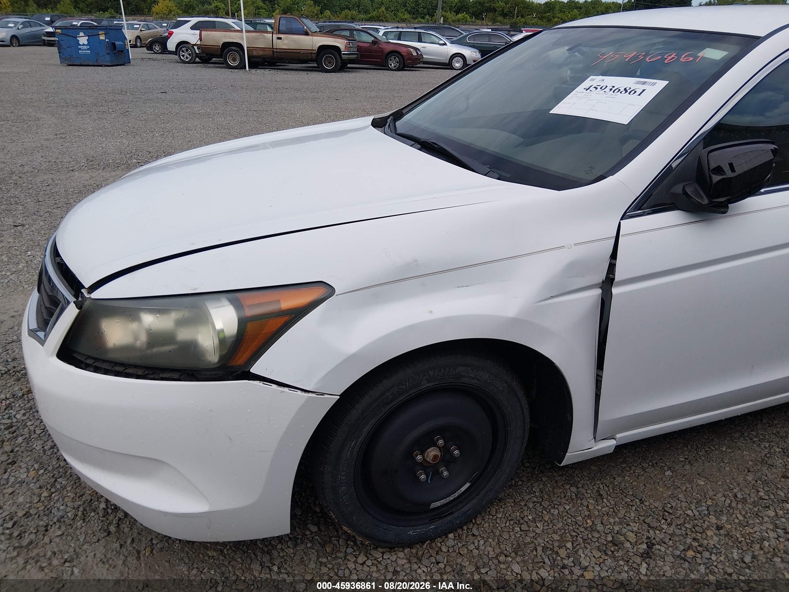 2008 Honda Accord 2.4 Lx-p White vin: 1HGCP26498A056542