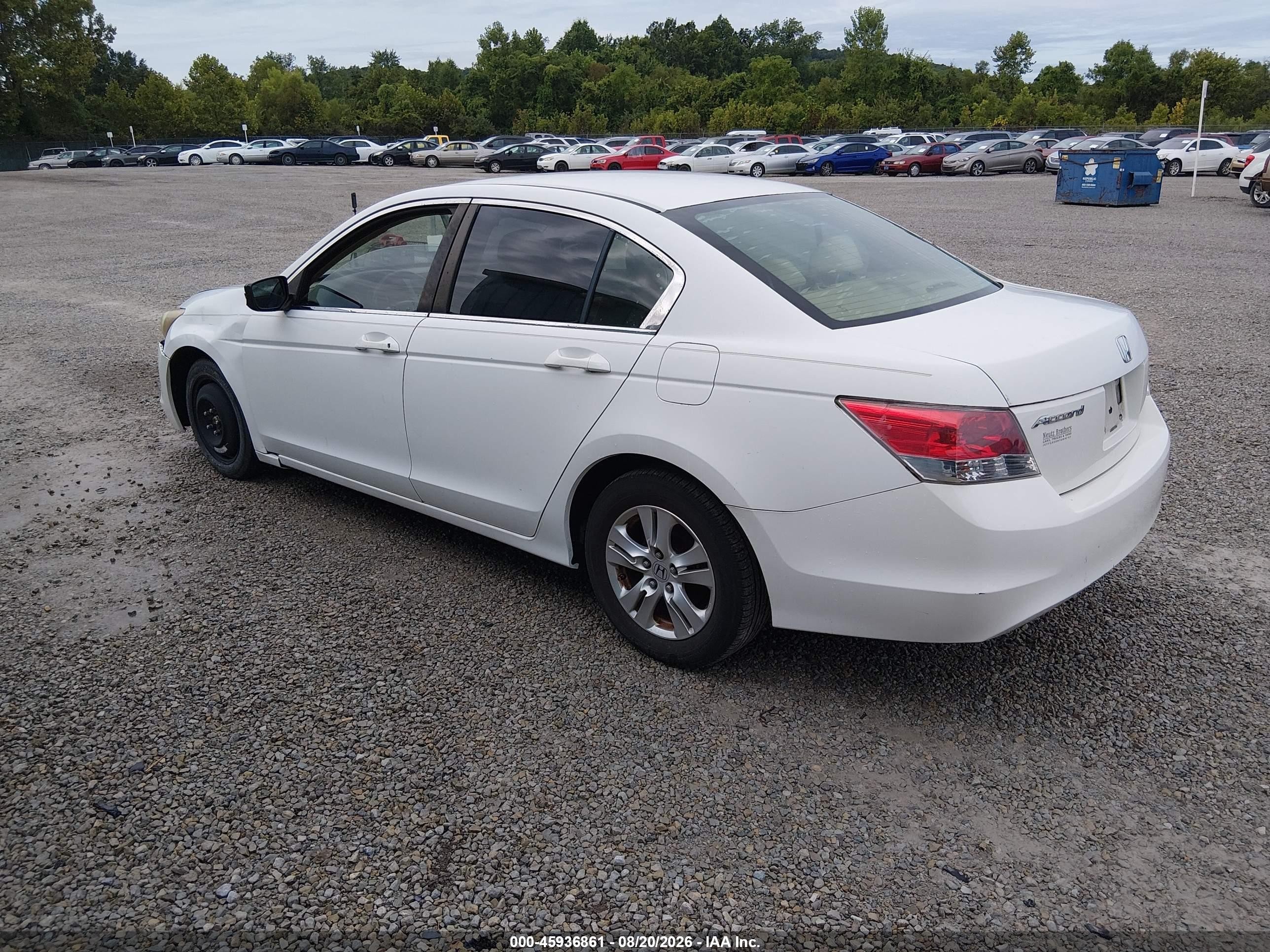 2008 Honda Accord 2.4 Lx-p White vin: 1HGCP26498A056542