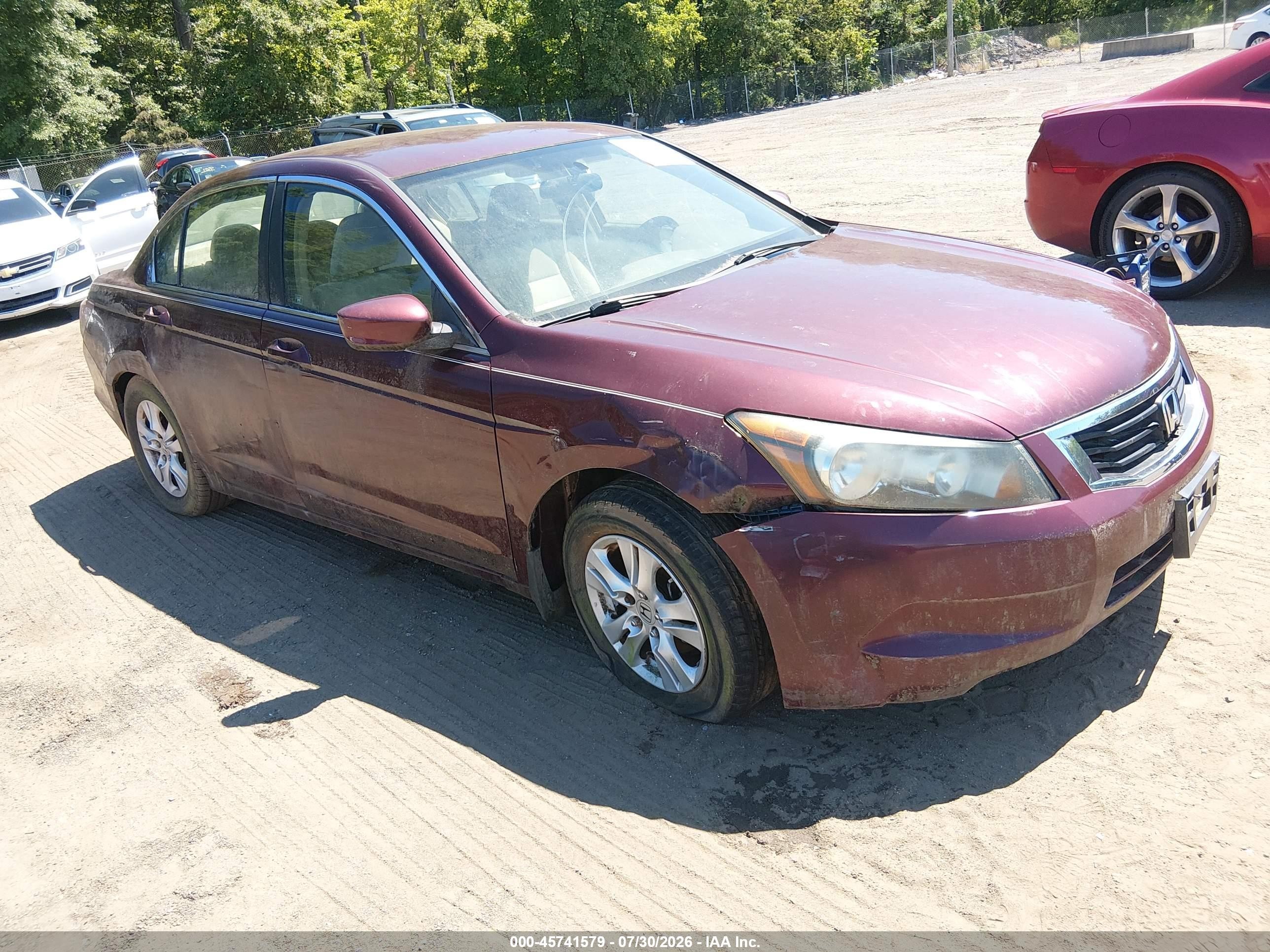 2008 Honda Accord 2.4 Lx-p Burgundy vin: 1HGCP26498A064186