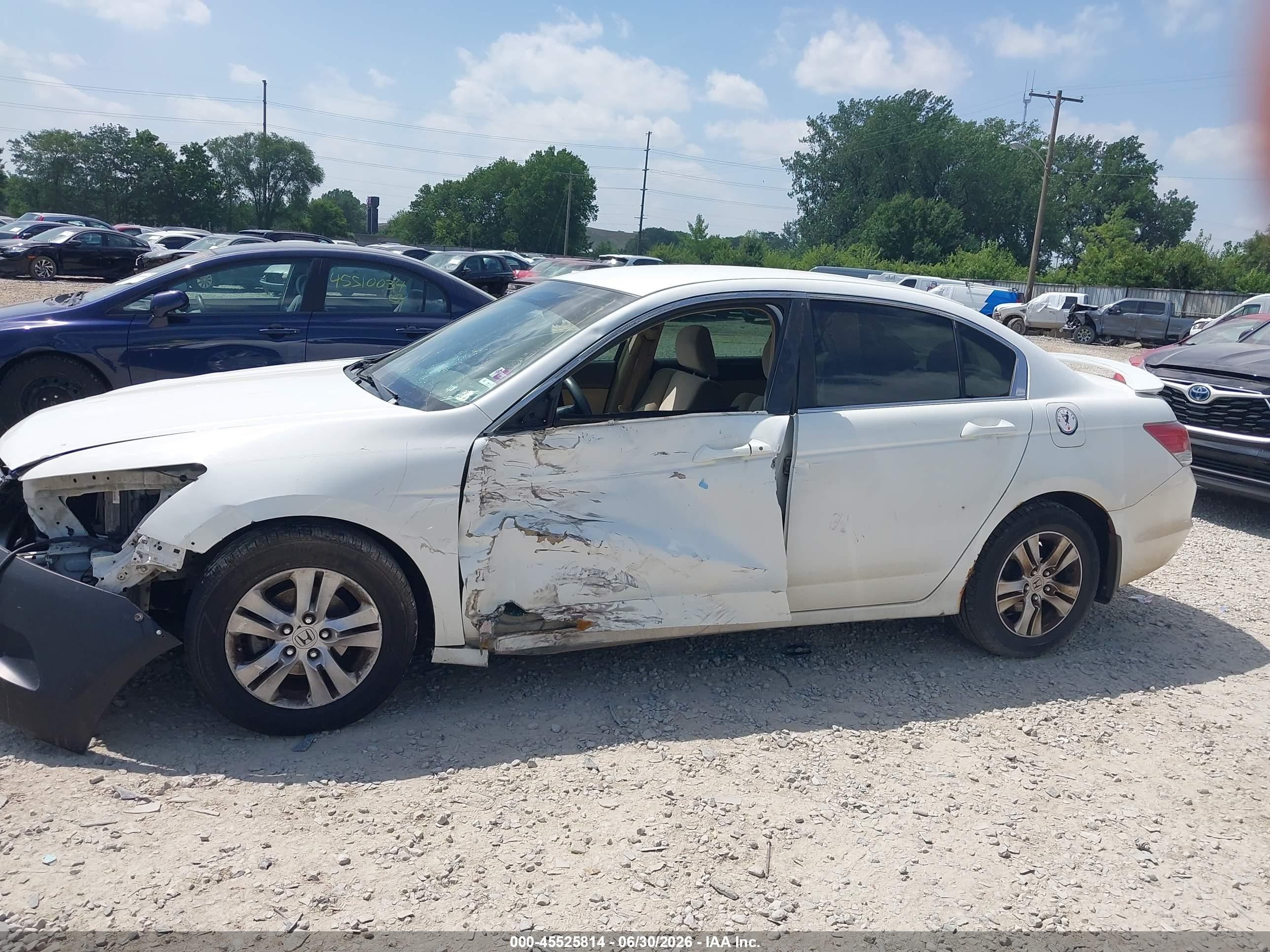 2008 Honda Accord 2.4 Lx-p White vin: 1HGCP26498A072871