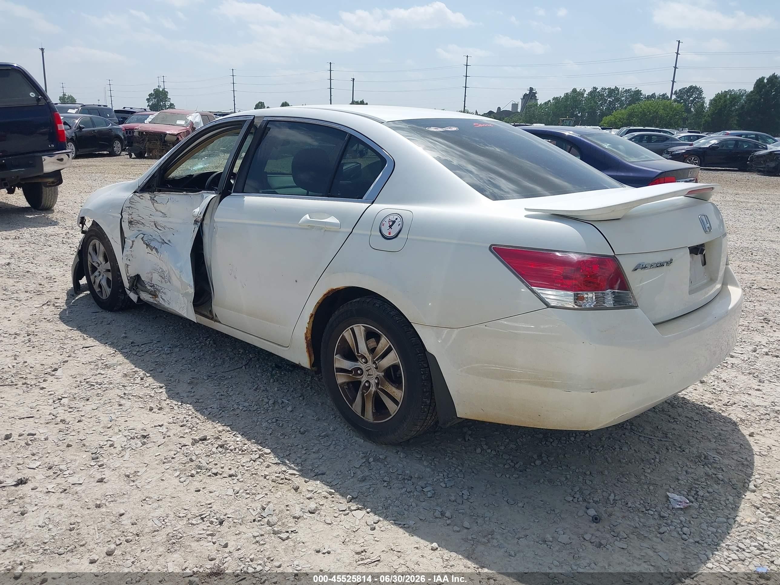 2008 Honda Accord 2.4 Lx-p White vin: 1HGCP26498A072871