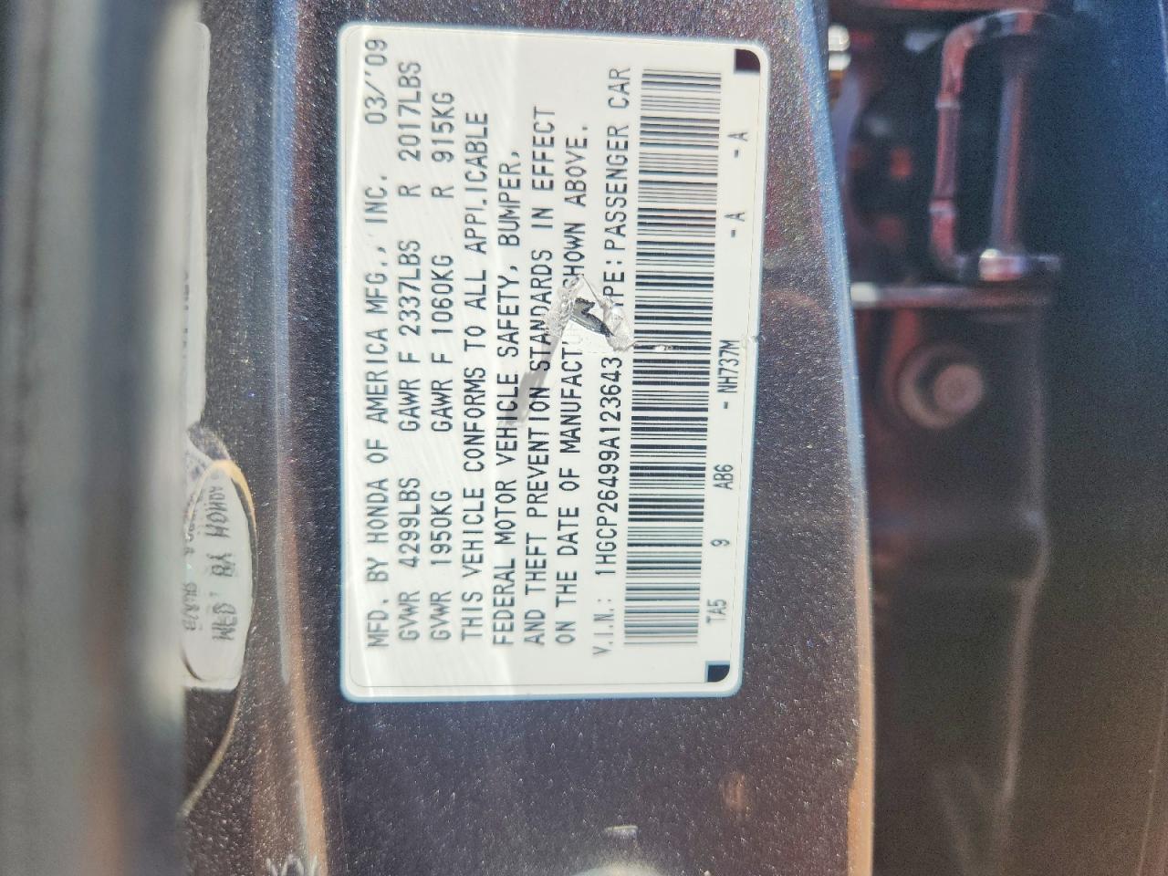 2009 Honda Accord Lxp Gray vin: 1HGCP26499A123643