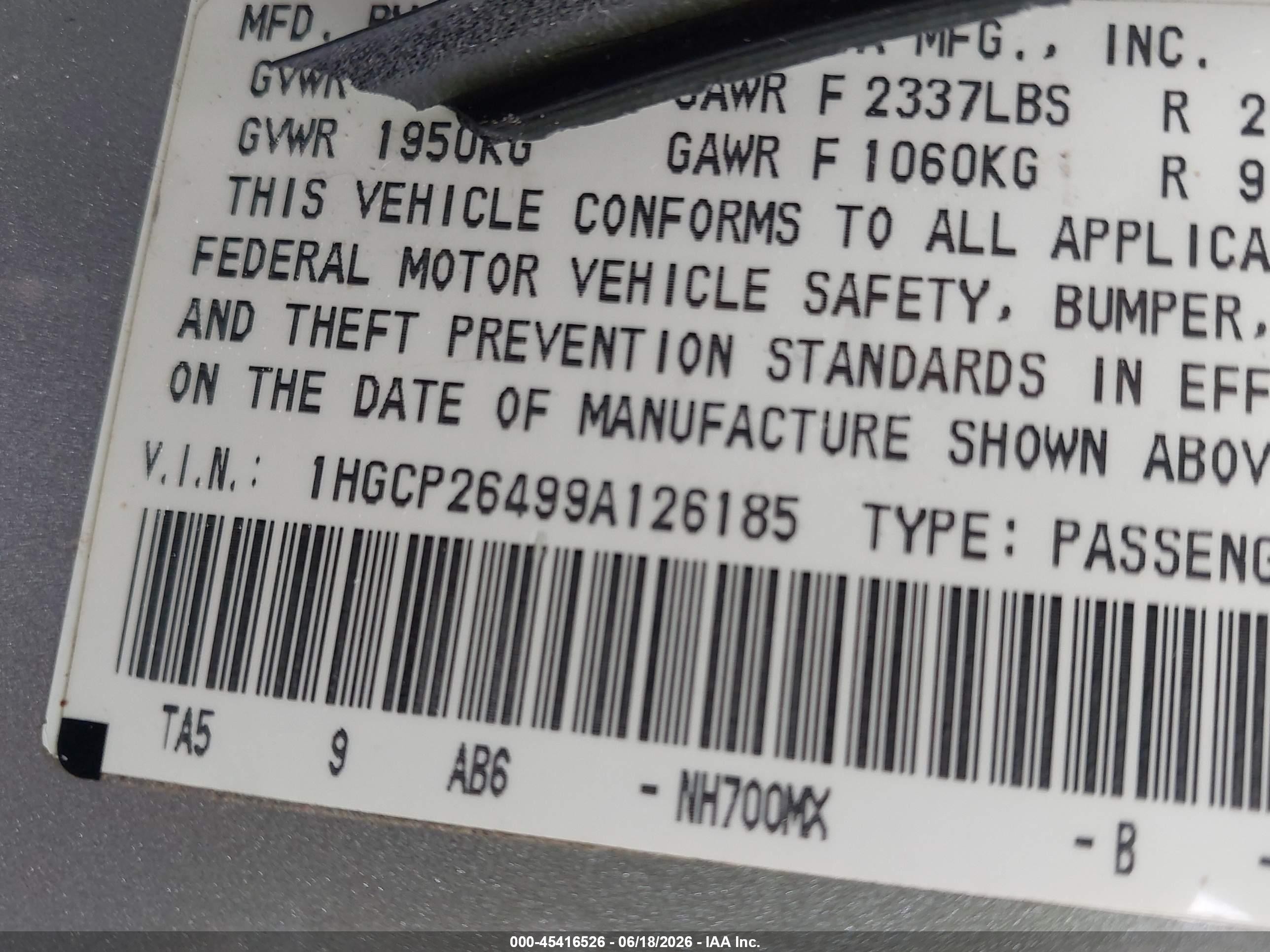 2009 Honda Accord 2.4 Lx-p Silver vin: 1HGCP26499A126185