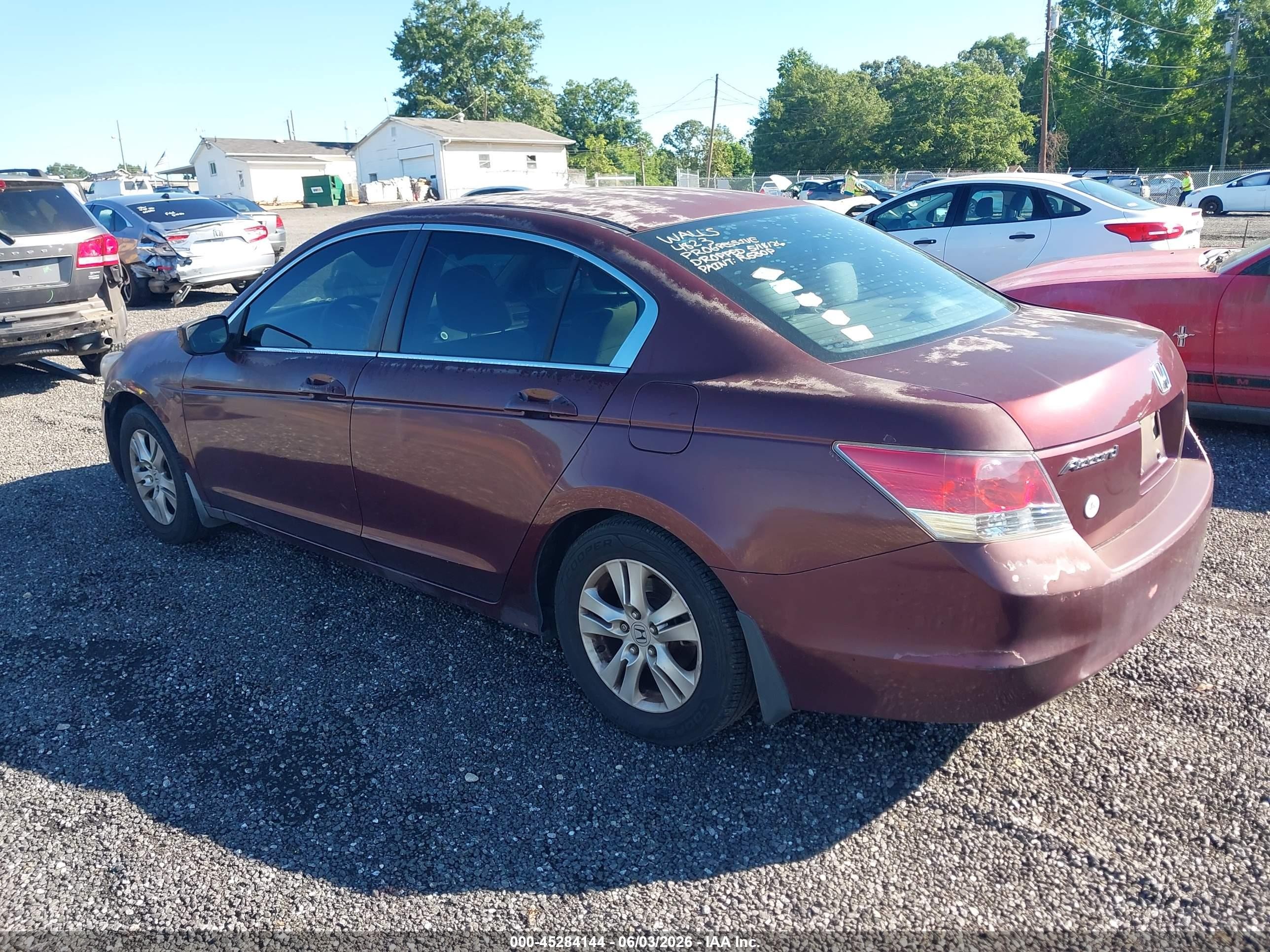 2009 Honda Accord 2.4 Lx-p Burgundy vin: 1HGCP26499A139423