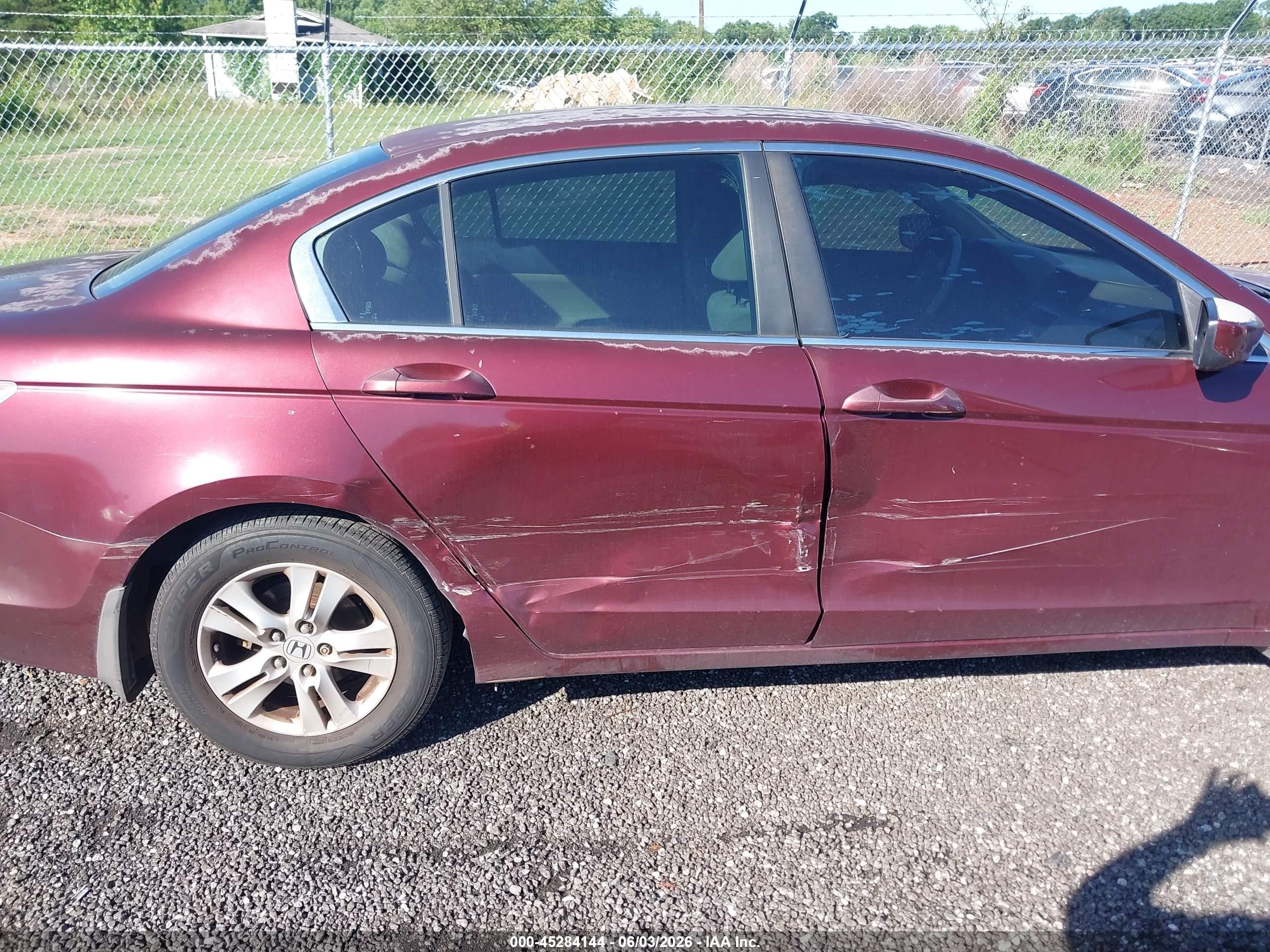 2009 Honda Accord 2.4 Lx-p Burgundy vin: 1HGCP26499A139423